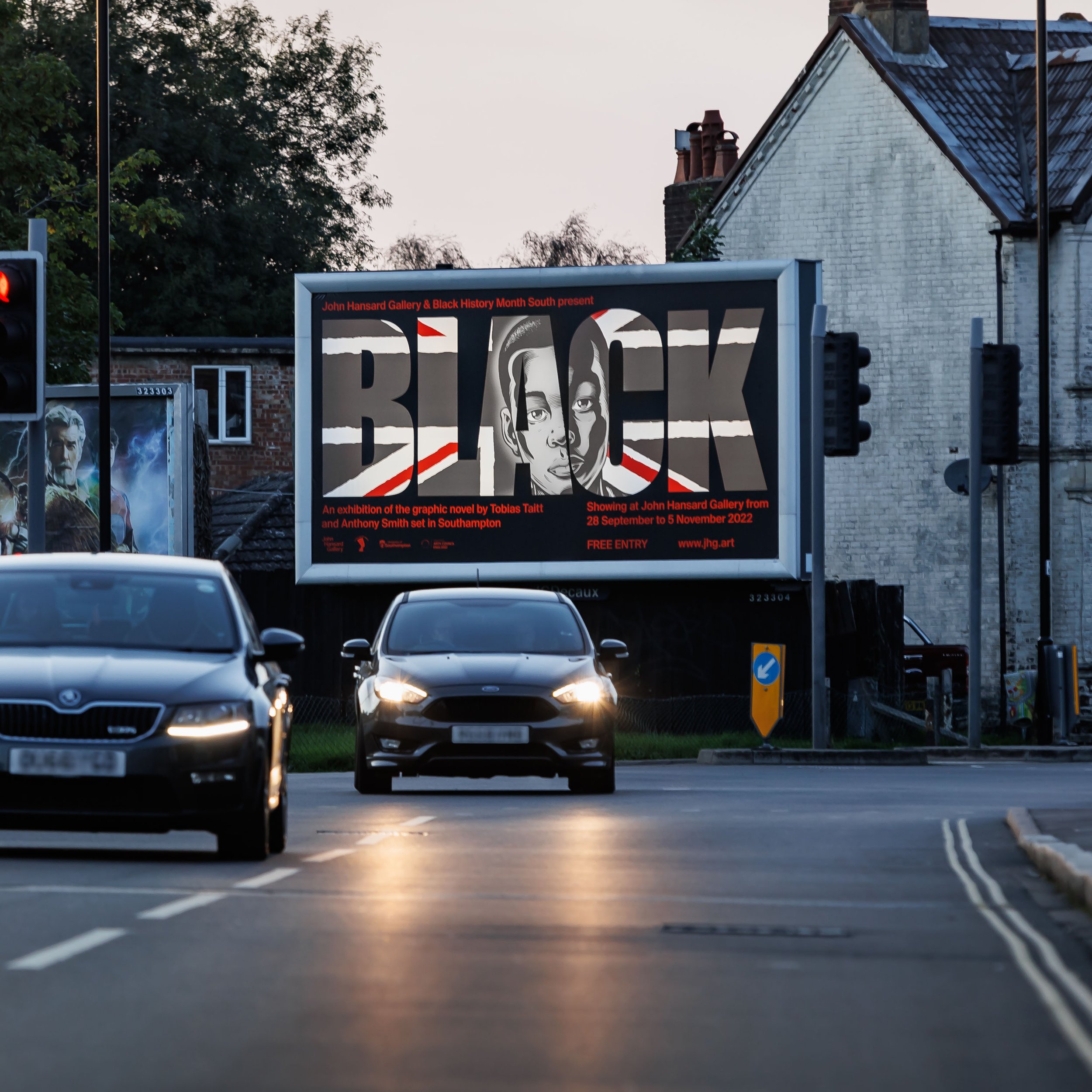 Poster promoting the Black exhibition in October 2022.
