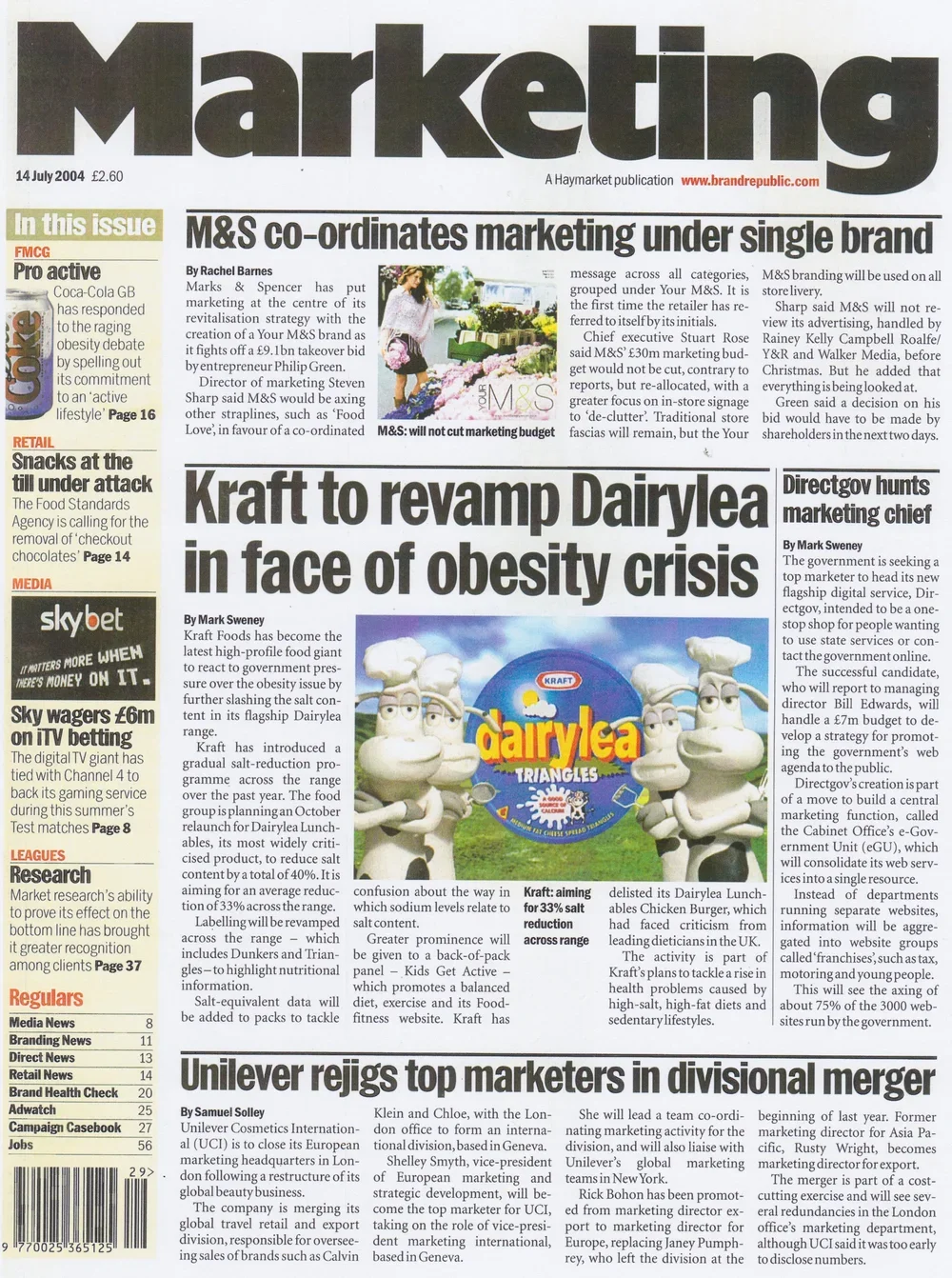The cows made it to the cover of Marketing magazine.