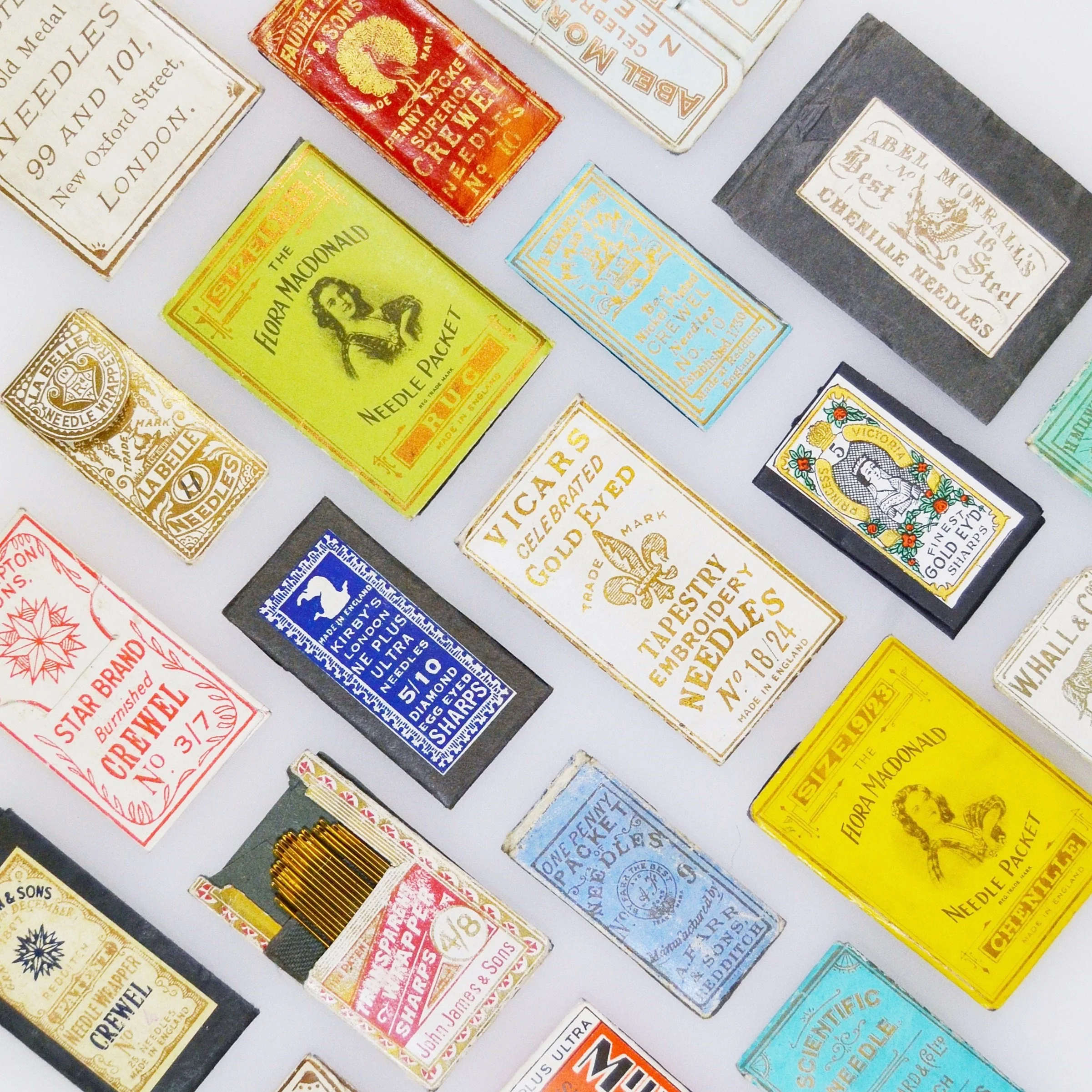 Greetings Card - Antique needle packets