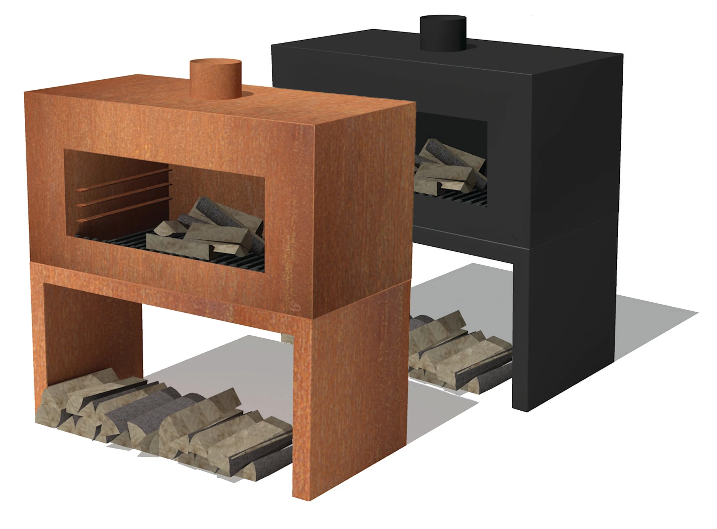 Adezz Enok Freestanding Outdoor Wood Fireplace