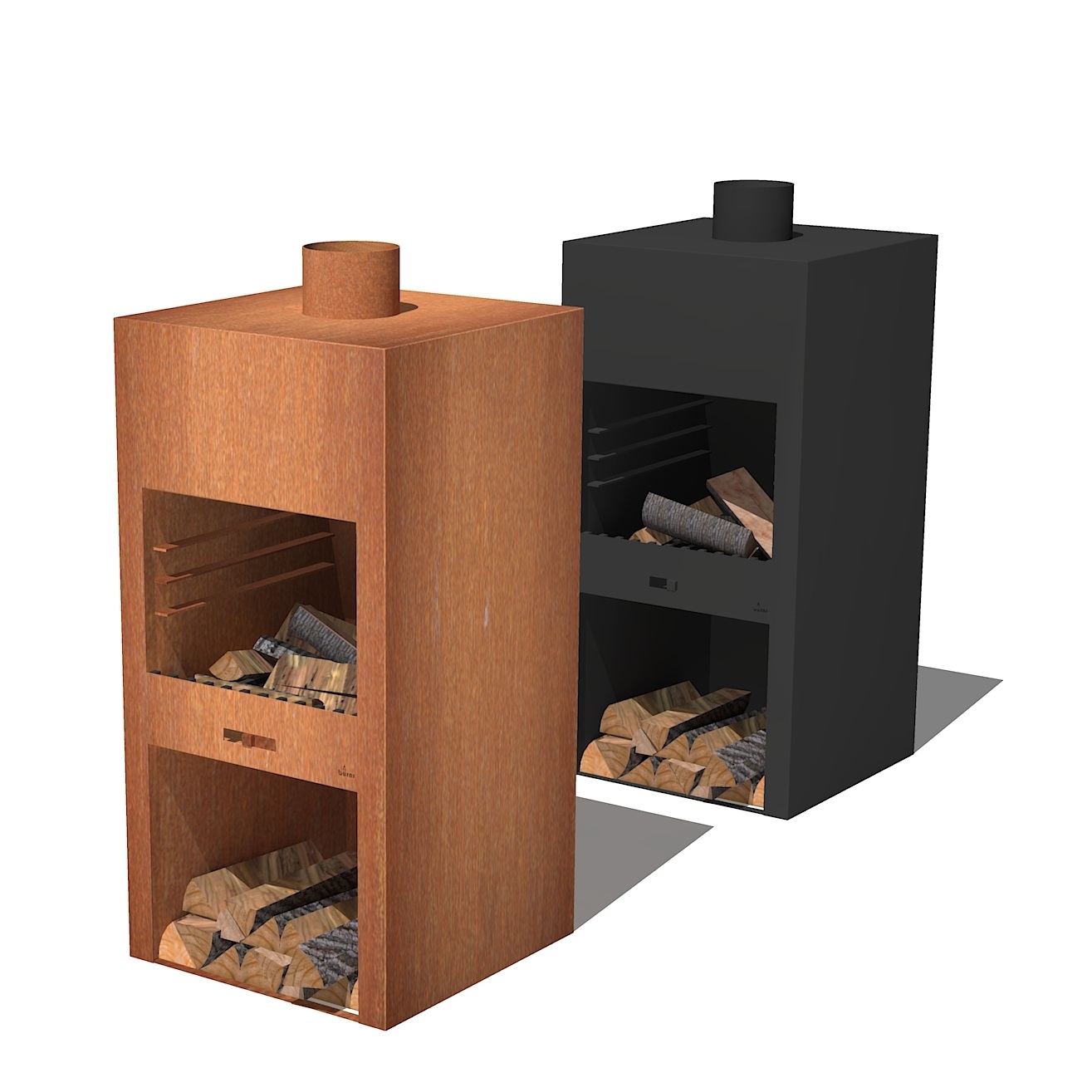 Adezz Stig L Freestanding Outdoor Wood Fireplace