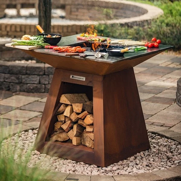 Quan Quadra Premium Large Outdoor Wood Fireplace