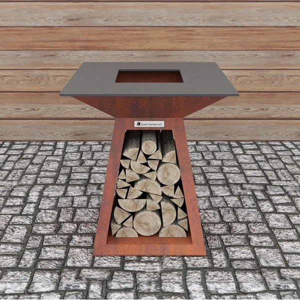 Quan Quadro Premium Small Outdoor Wood Fireplace