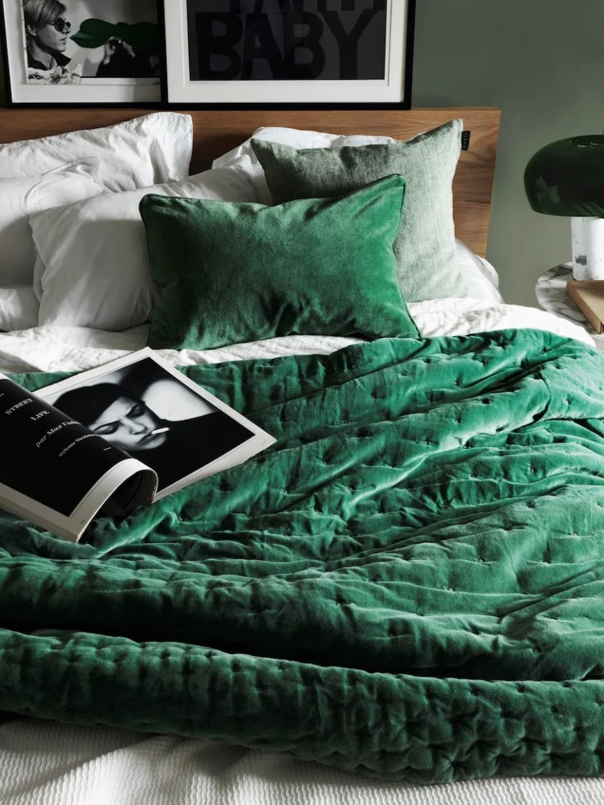 Emerald Paolo Cushion and Bedspread