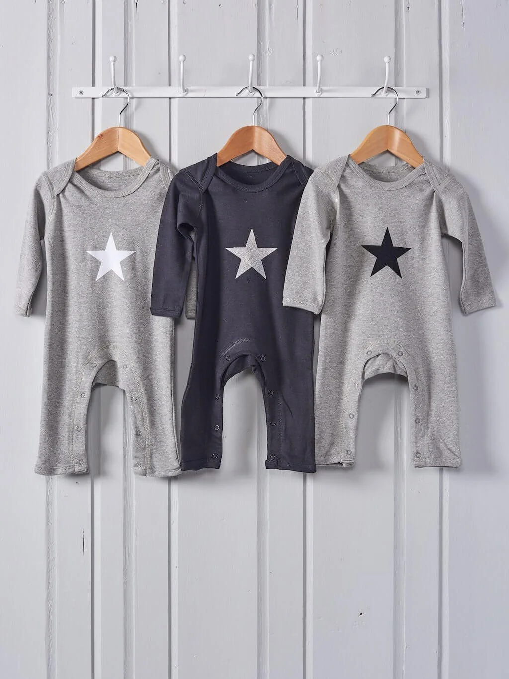 gray and white romper