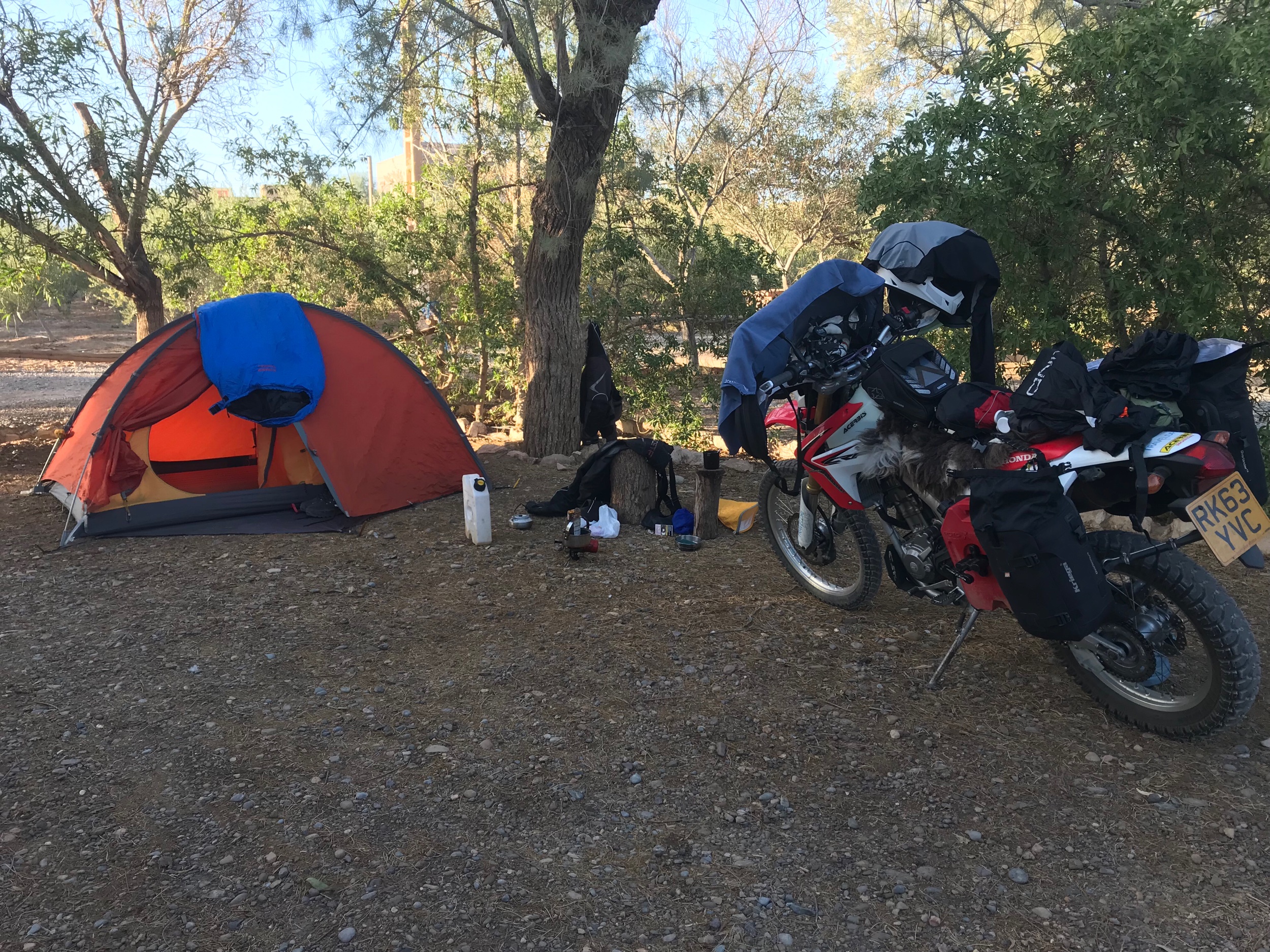 Camp here for the night at Goulmima, relaxed quiet and (almost) empty, just little old me!
