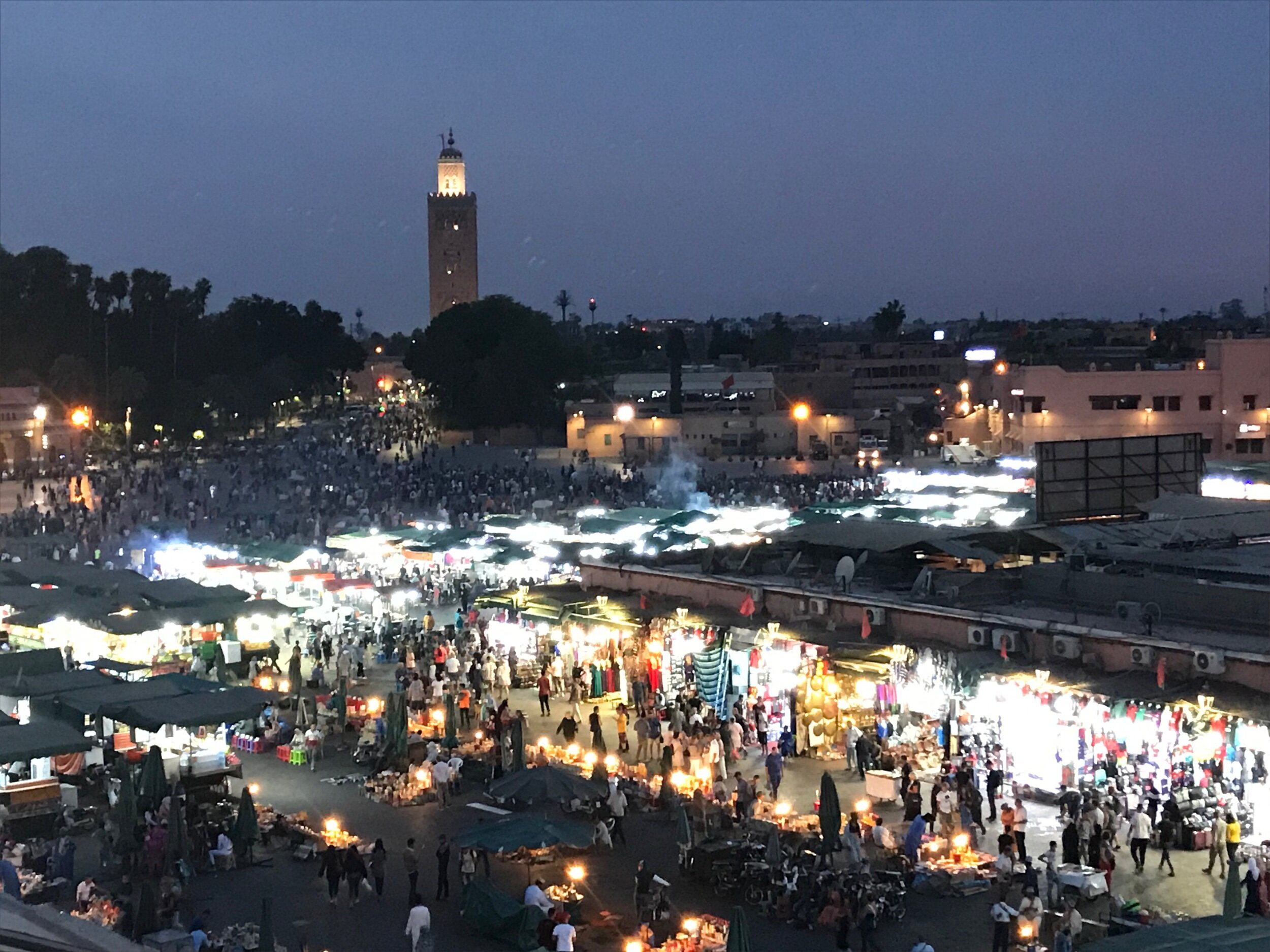 View from the French rooftop restaurant, trading and entertainment was brisk!