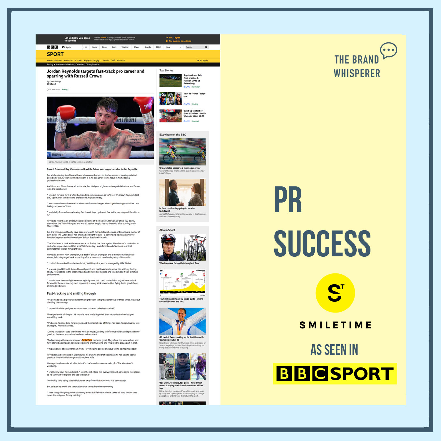 SmileTime in BBC Sport, June 2021