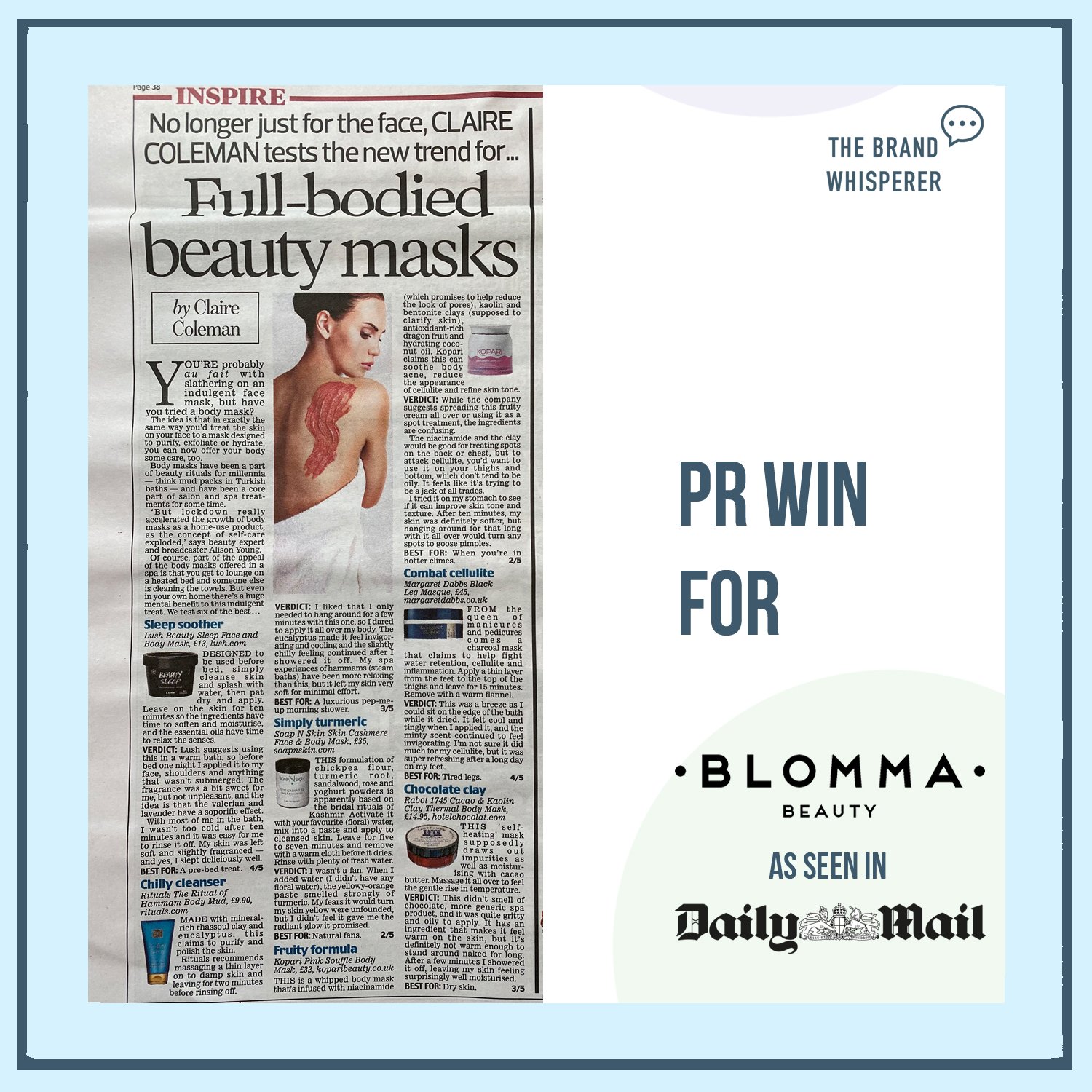 BLOMMA Beauty in the Daily Mail, October 2021