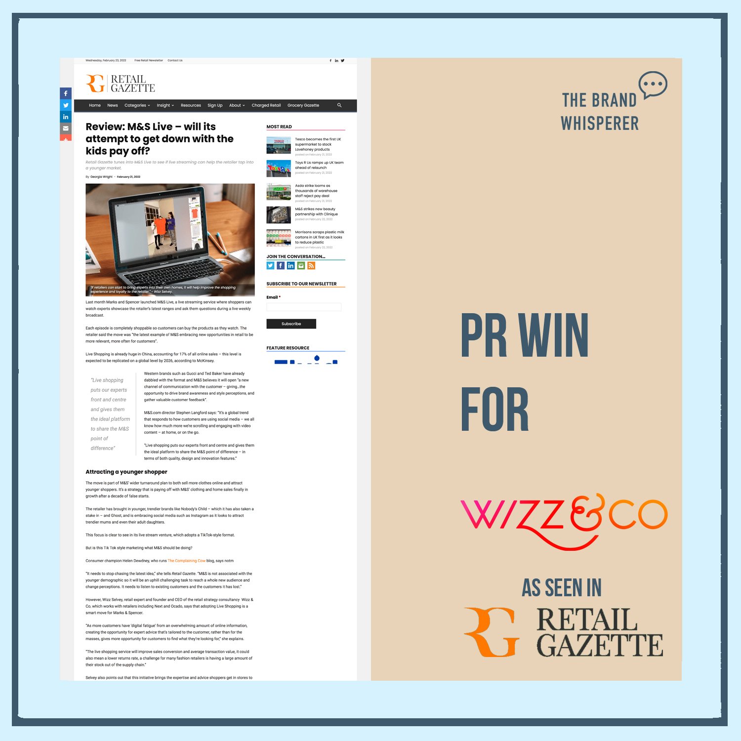 WIZZ&amp;CO in Retail Gazette, February 2022