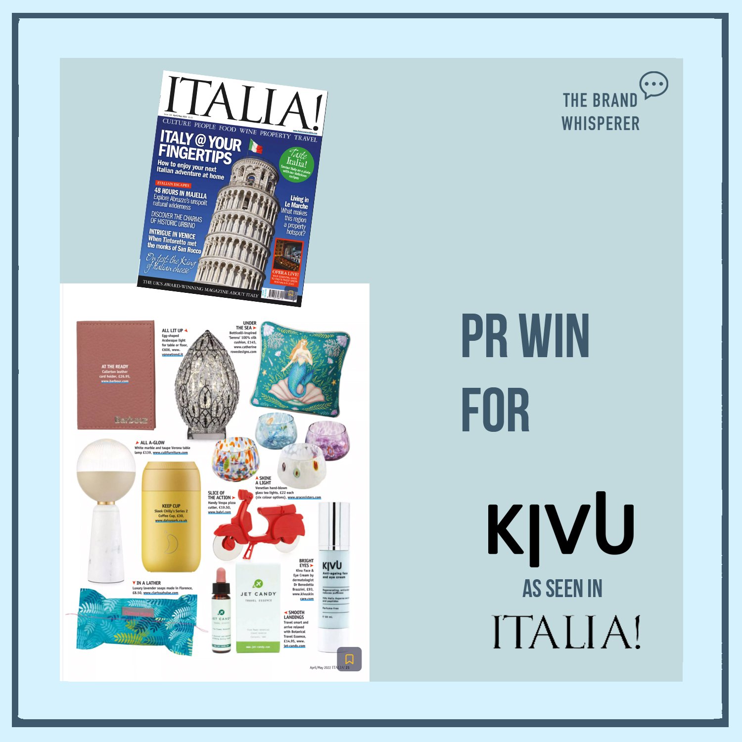 Kivu Skincare in ITALIA! Magazine, March 2022