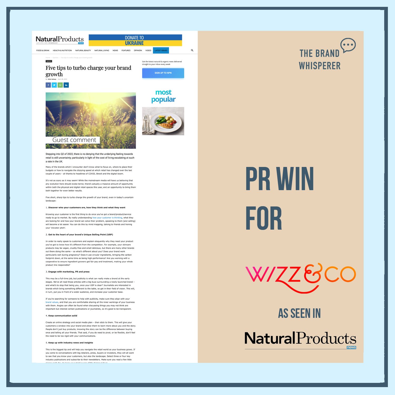 WIZZ&amp;CO in Natural Products News, April 2022