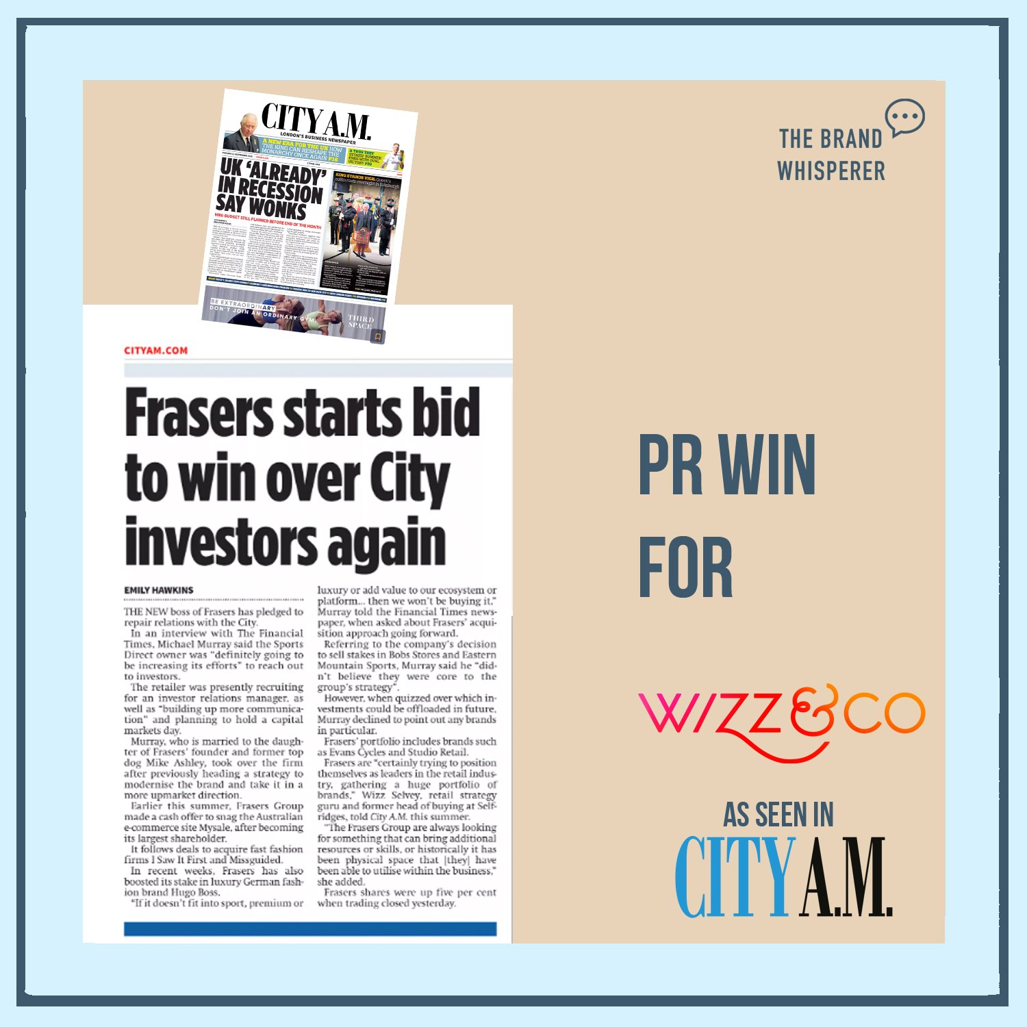 WIZZ&amp;CO in City AM, September 2022