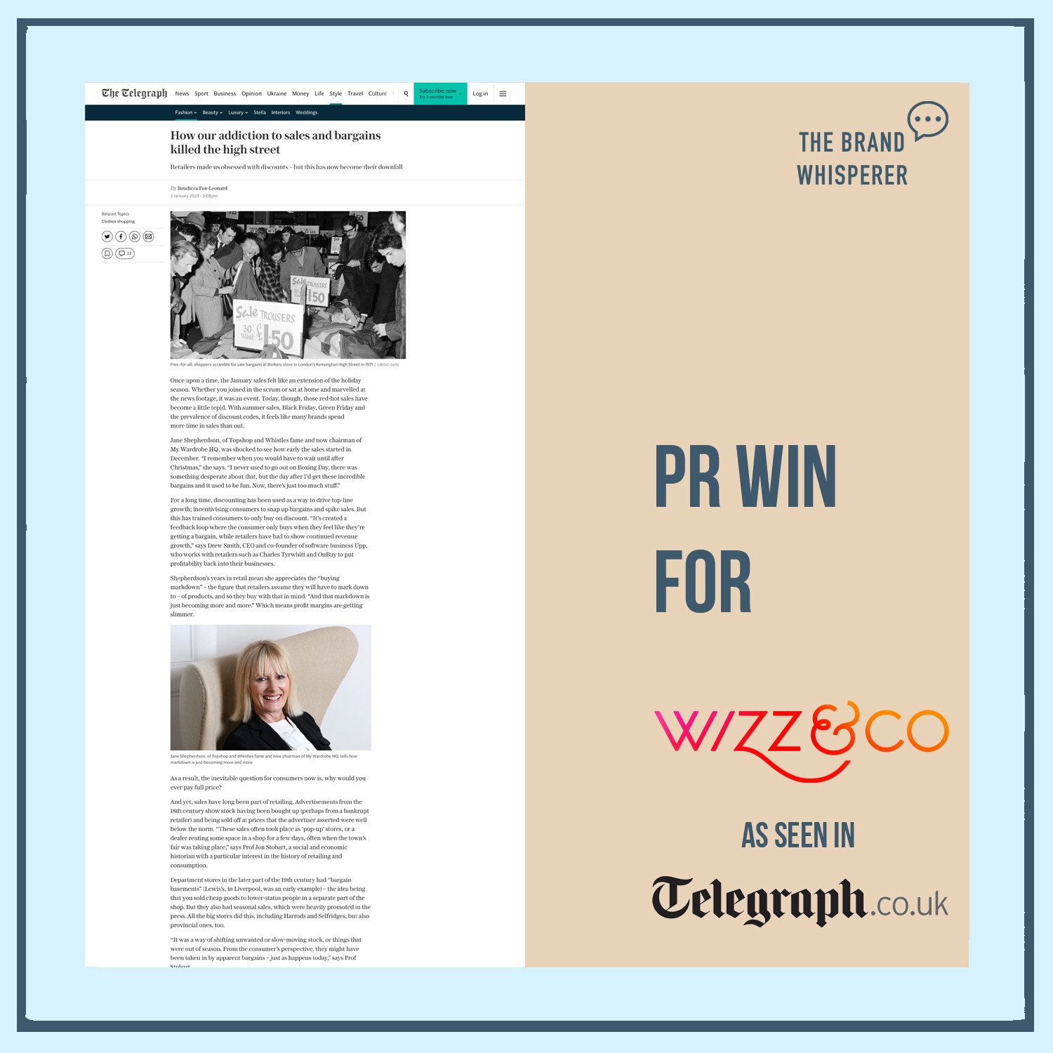 WIZZ&amp;CO in the Telegraph online, January 2023