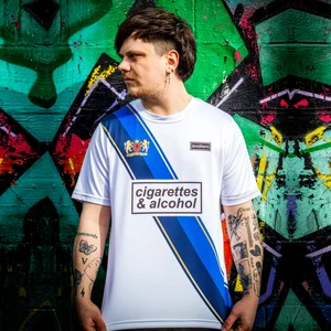 nxt lvl CIGARETTES & ALCOHOL football shirt Blue Edition (unisex) — Rock  'n' Roll Football Shirts