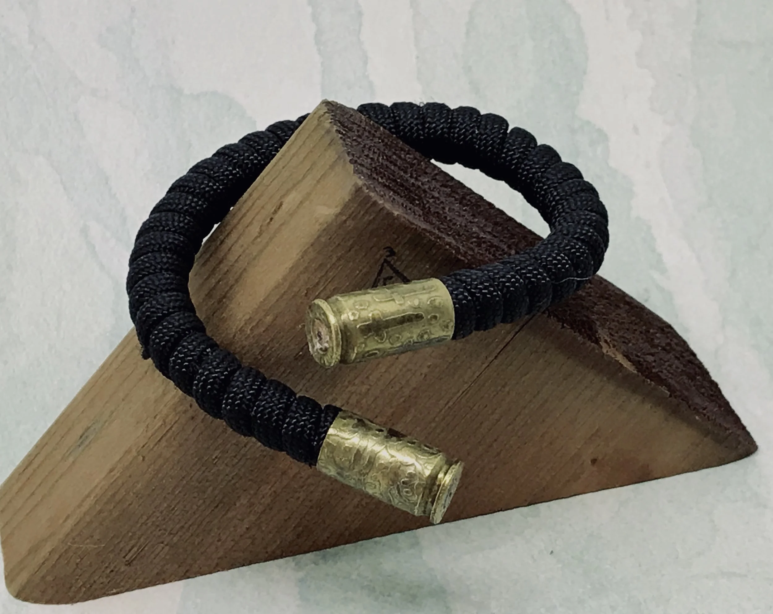 BULLET CASING bracelet with etched crosses   Item #497 B  