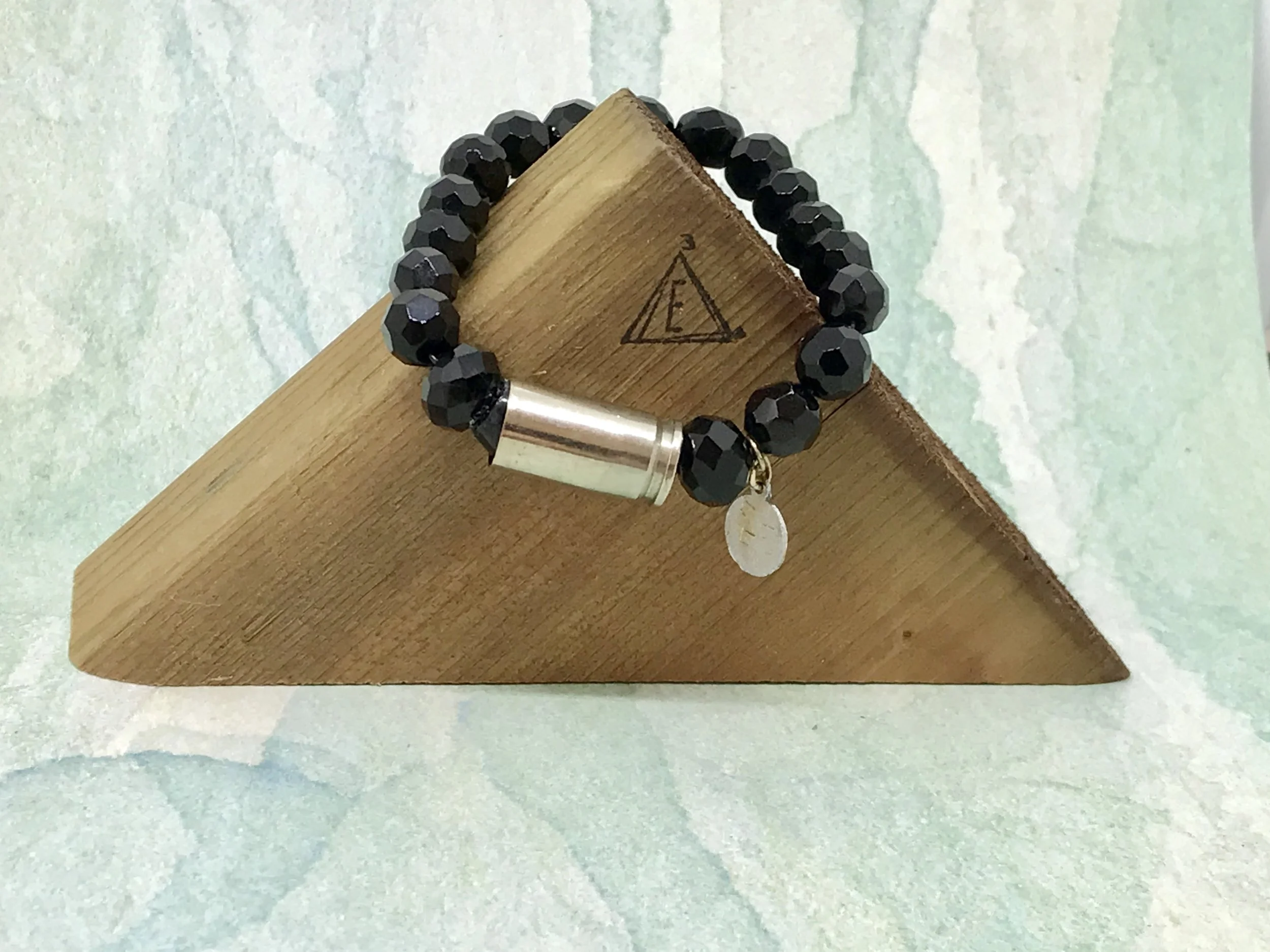 SILVER BULLET CASING / JET BEADS elegant combo  Item #450 B  