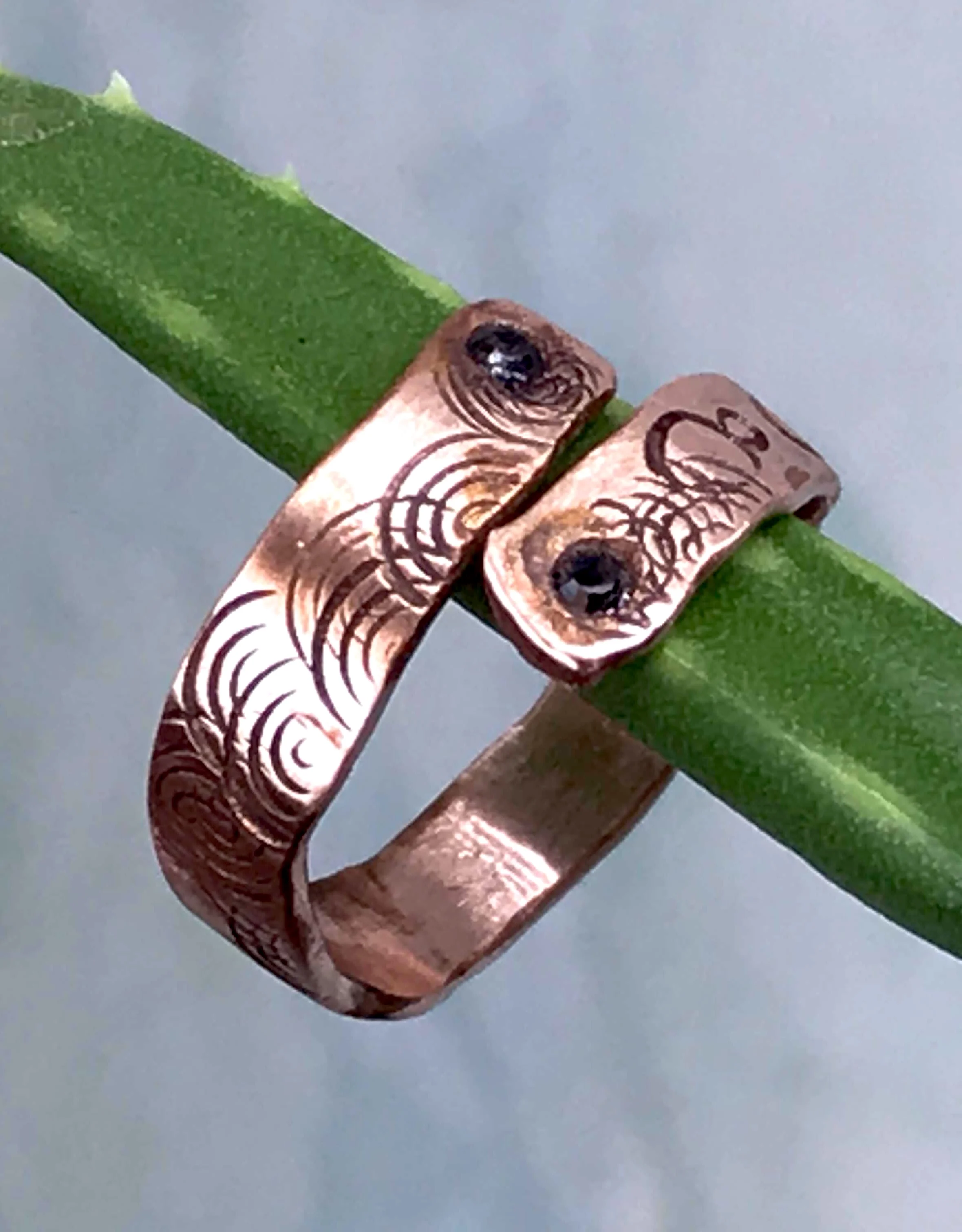  SOLD   COPPER PINKIE WRAP RING    Item #483 R