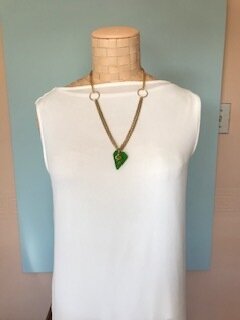 DRAMATIC EMERALD SEA GLASS TRIANGLE   ITEM # 638 N 