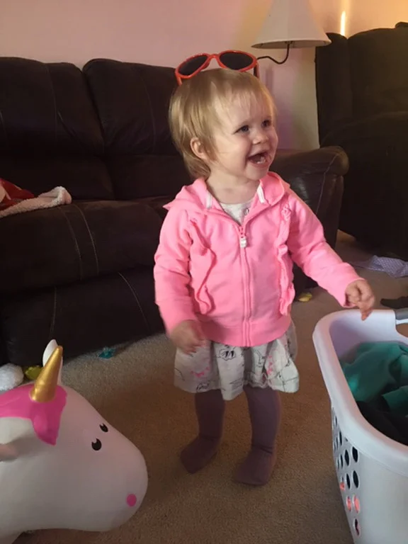 Why is she still wearing her bib?