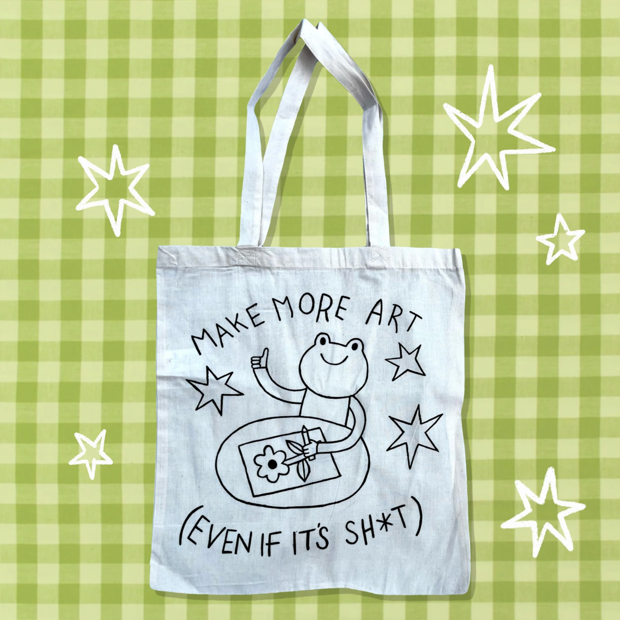 Make More Art - Hand Painted Tote Bag