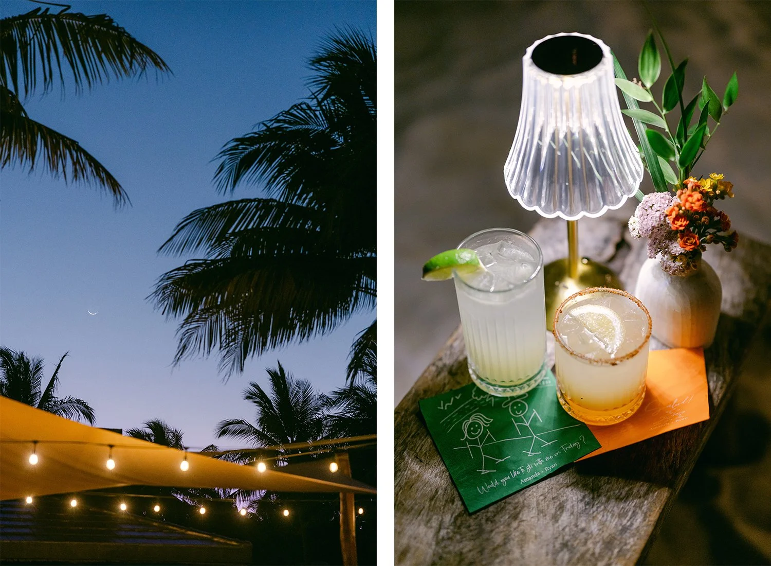 18 hotel venue welcome party site view sunset at midnight with the moon and signature cocktails.JPG