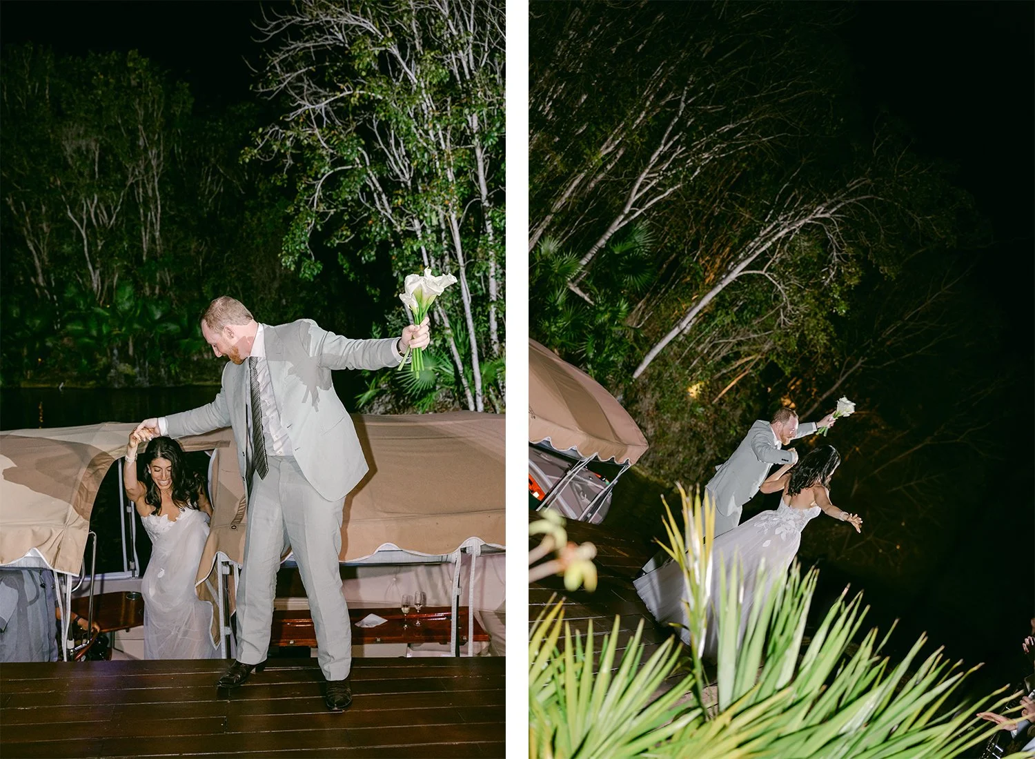 75 bride and groom's grand entrance to the wedding reception mayakoba riviera maya banyan tree cancun mexico.JPG