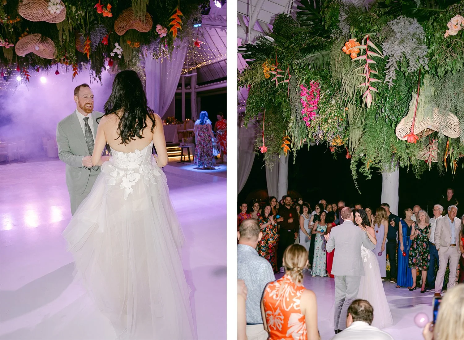 78 bride and groom's first dance with all guests watching mayakoba riviera maya banyan tree cancun mexico.JPG