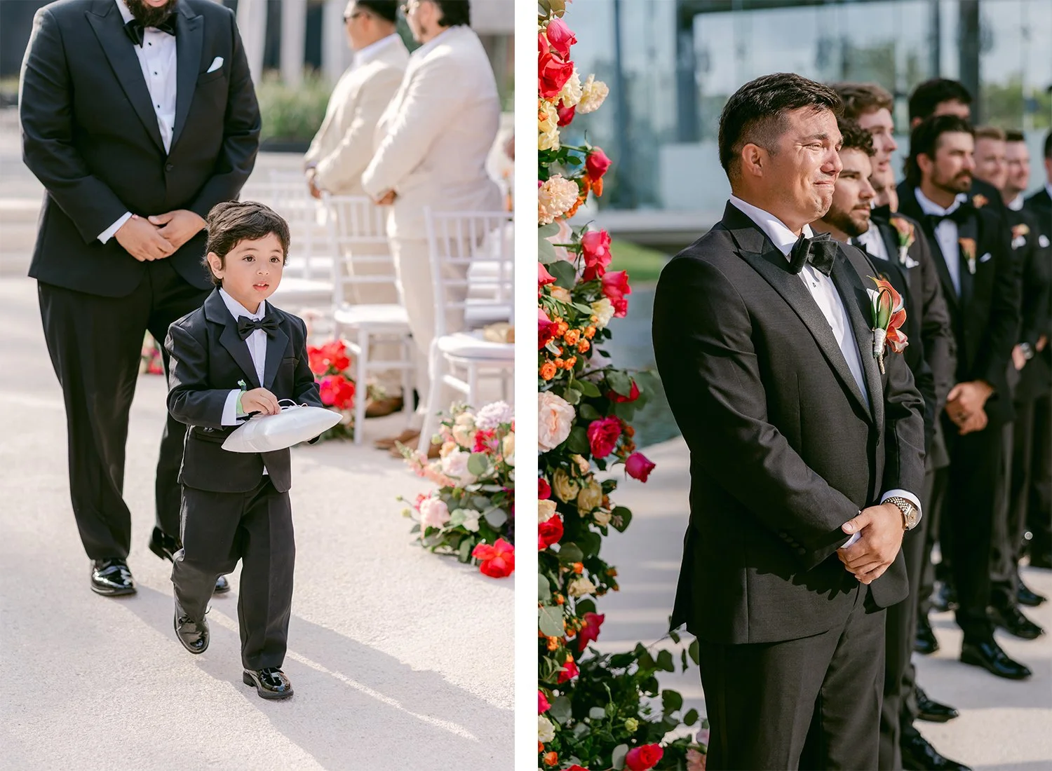 28 cute child carrying the wedding rings ring boy and groom crying looking at the bride.JPG