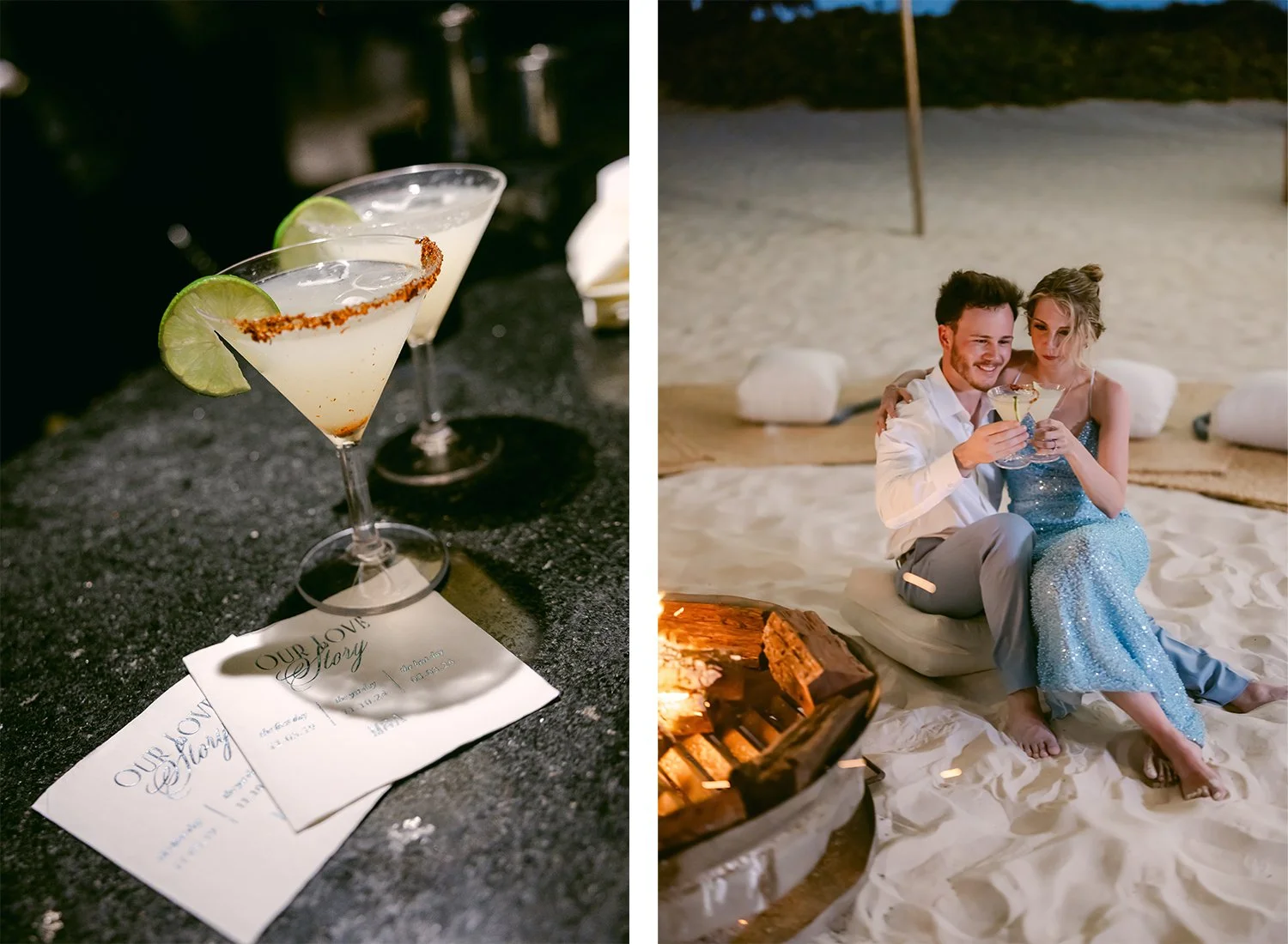 29 welcome party signature cocktails margarita bride and groom tasting cocktails.JPG