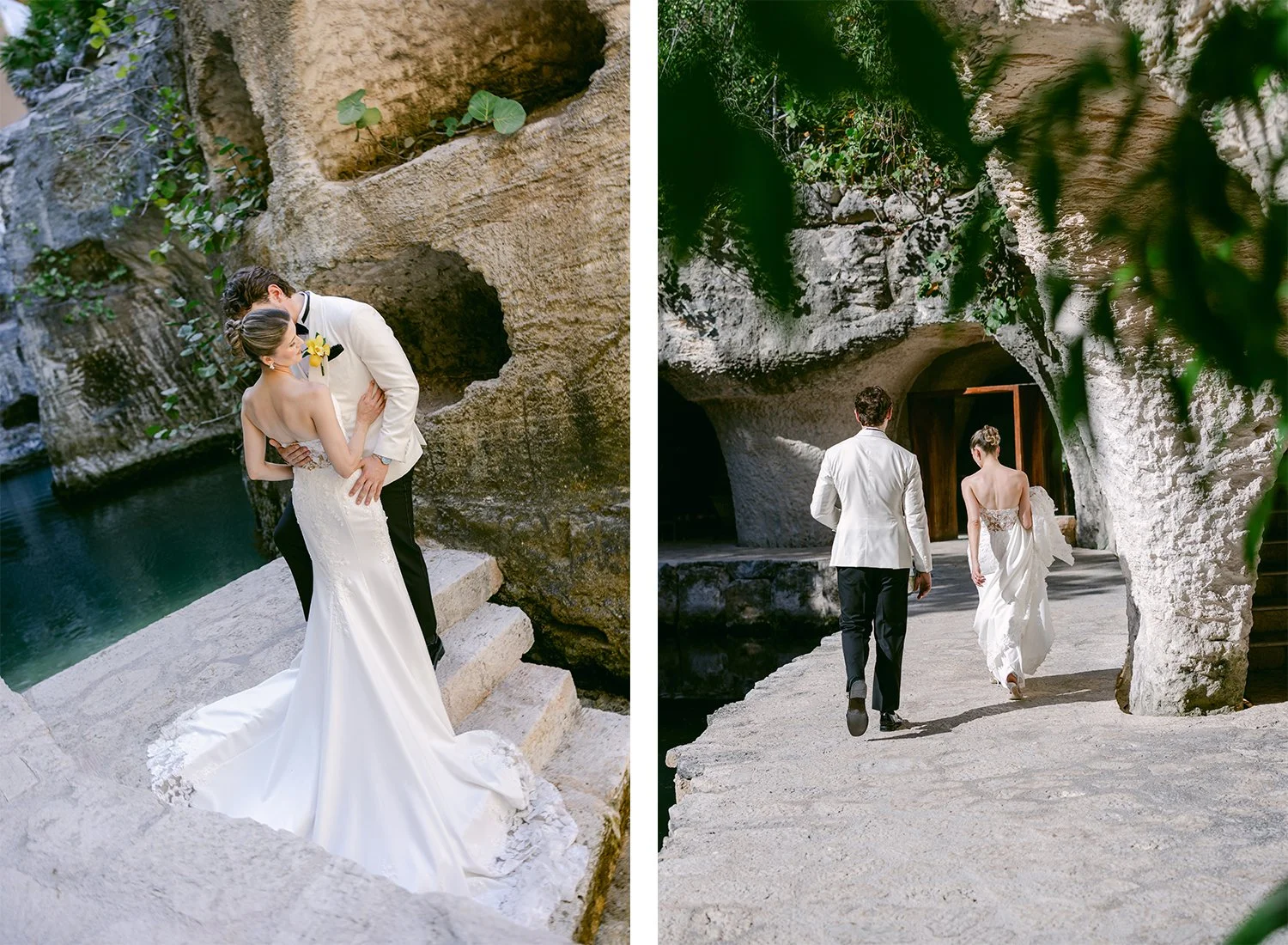 22 bride and groom posing hugging and walking together to the wedding ceremony.JPG