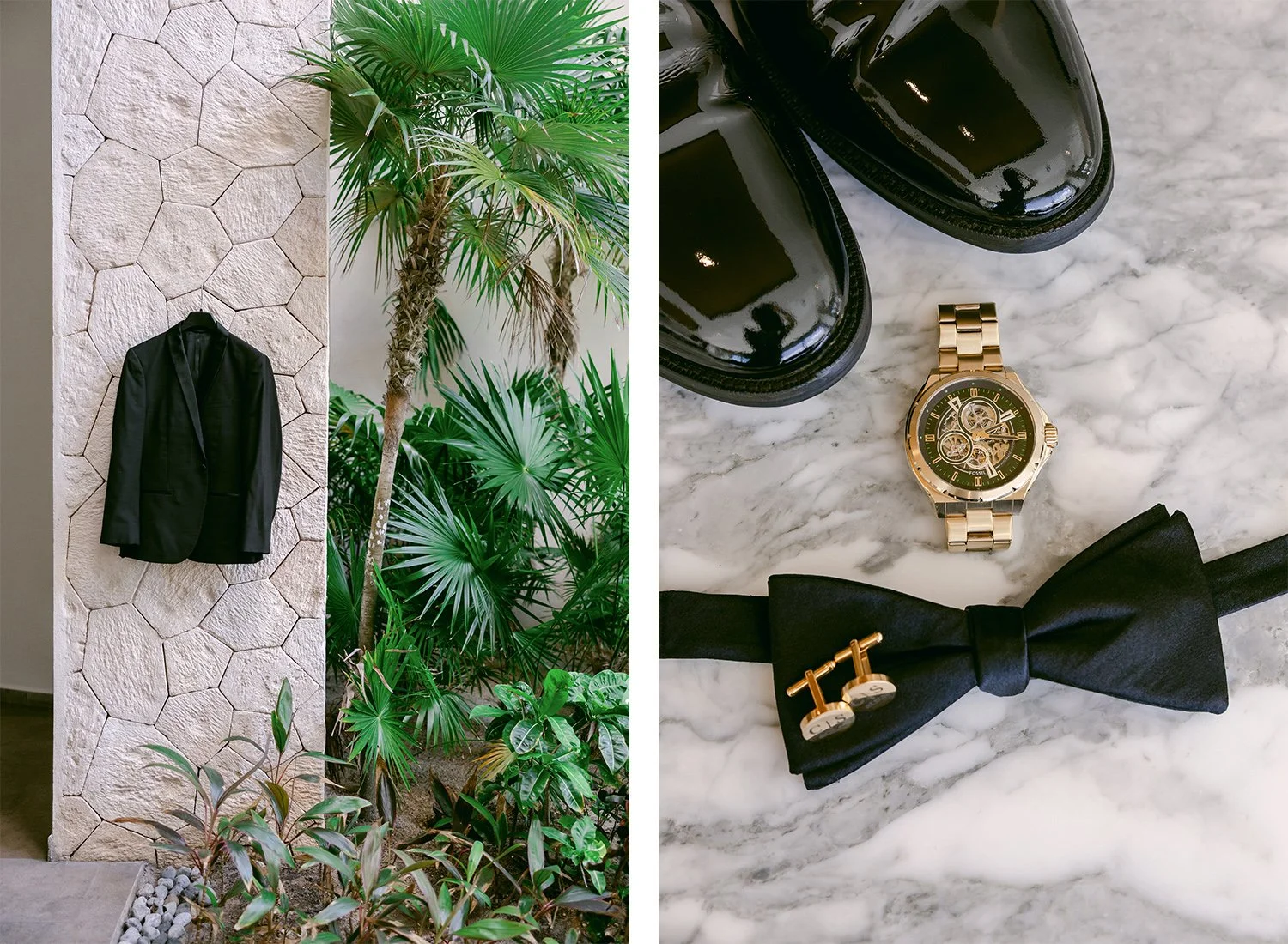 09 Nice brand new groom suit and flatlay of accesories for the wedding, shoes, watch and bow tie.JPG