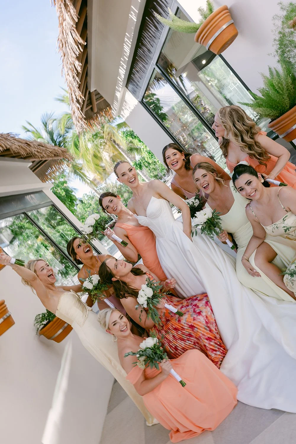 38 beautiful photo of bride with her bridesmaids smiling at the camera.JPG