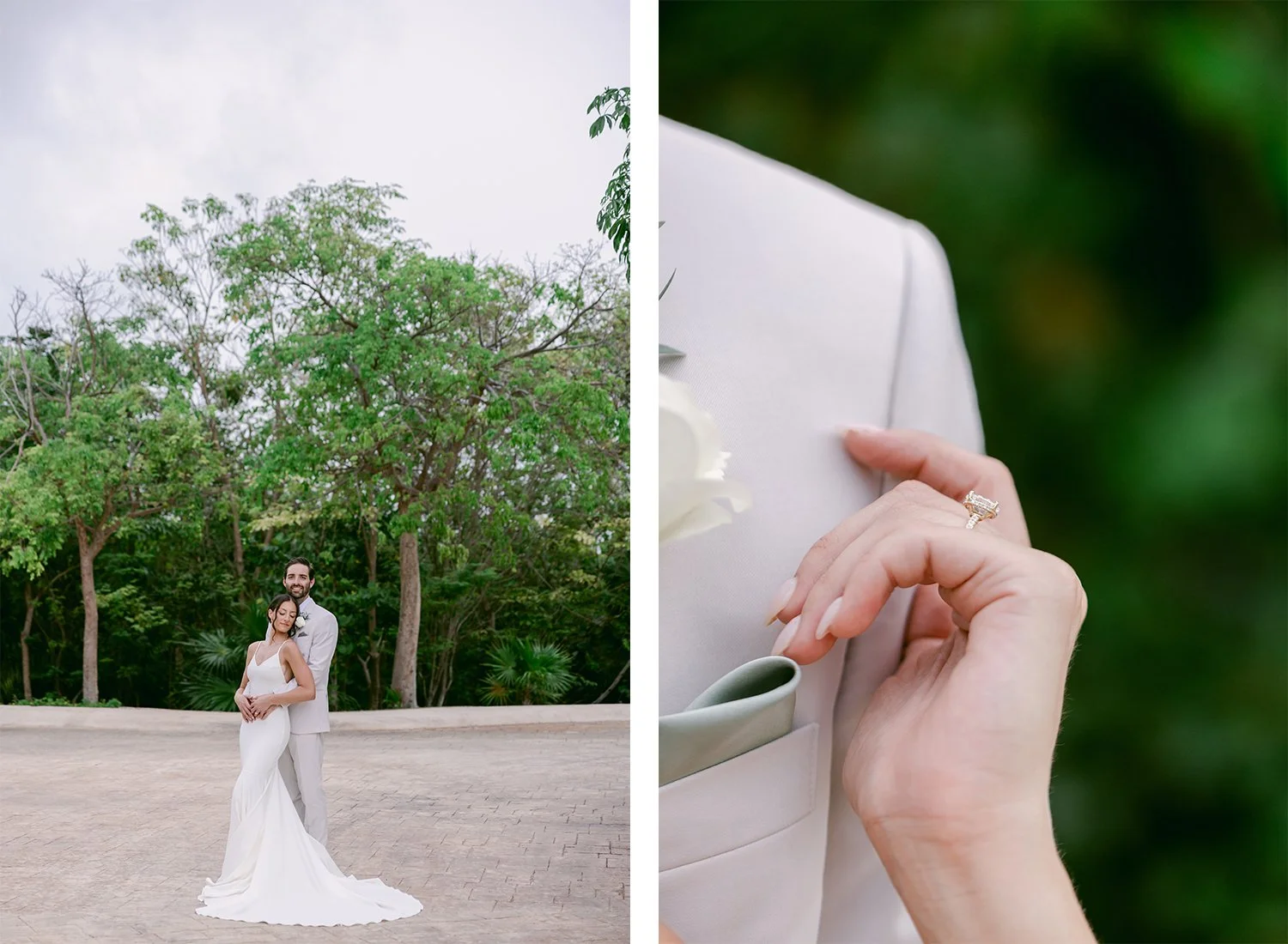 18 bride and groom hugging portrait and closeup detail of bride's hand and ring.JPG