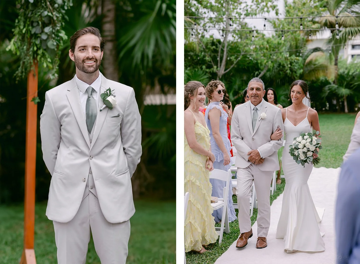 24 groom happy waiting for the bride to enter bride smiling walking down the isle with ther father.JPG