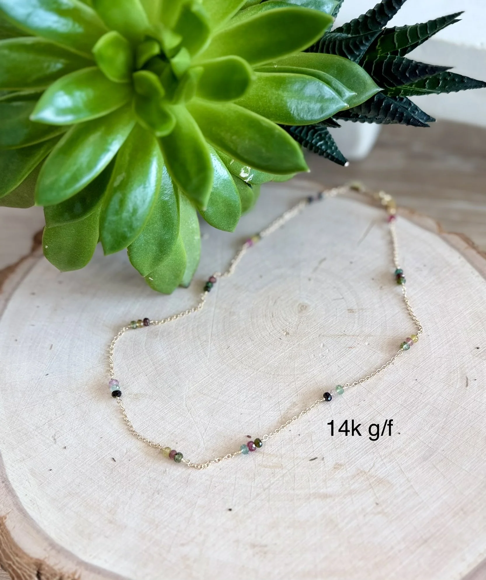 Gemmie stacked multi tourmaline necklace