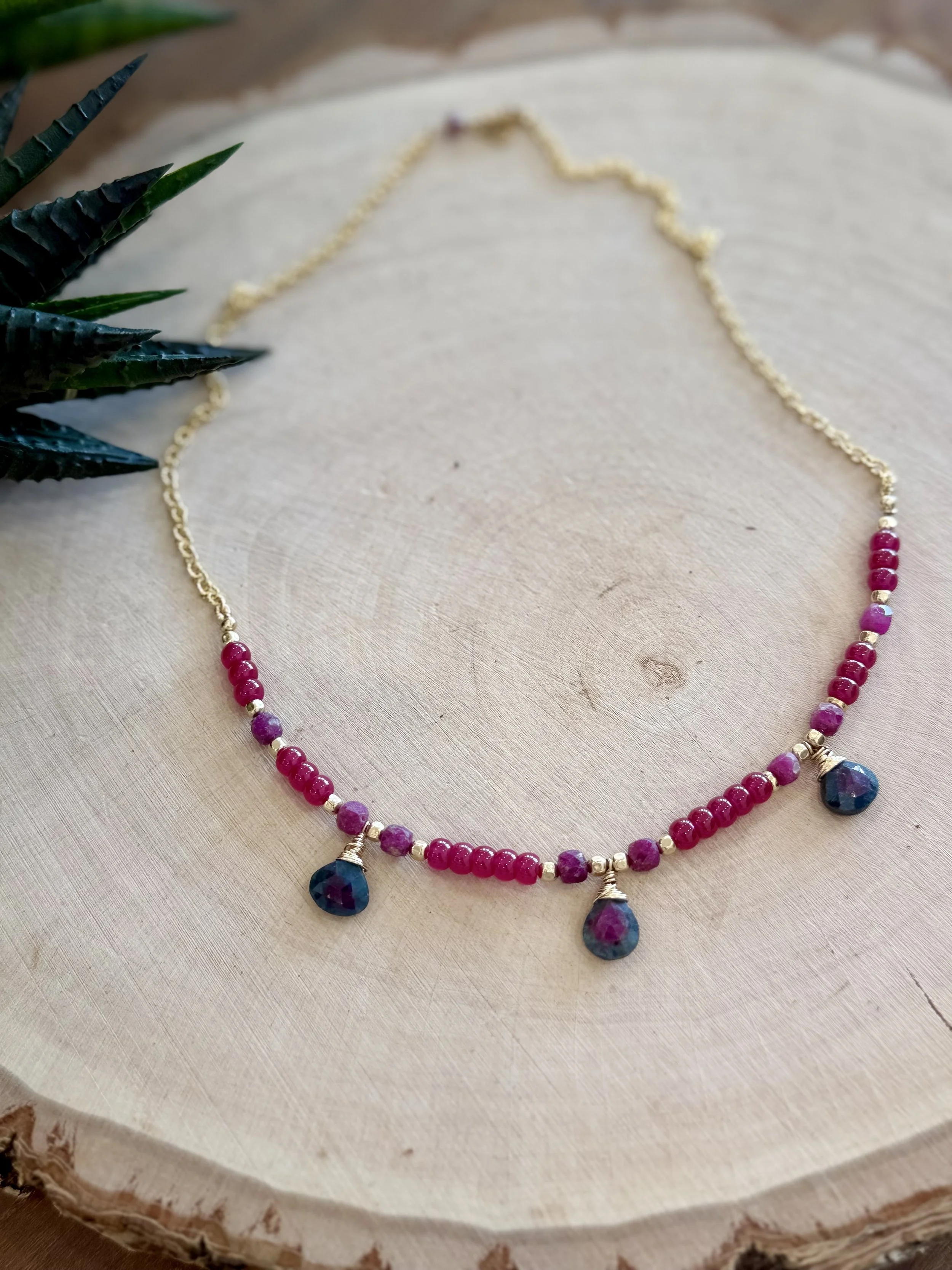 Burmese Ruby & Zoisite necklace