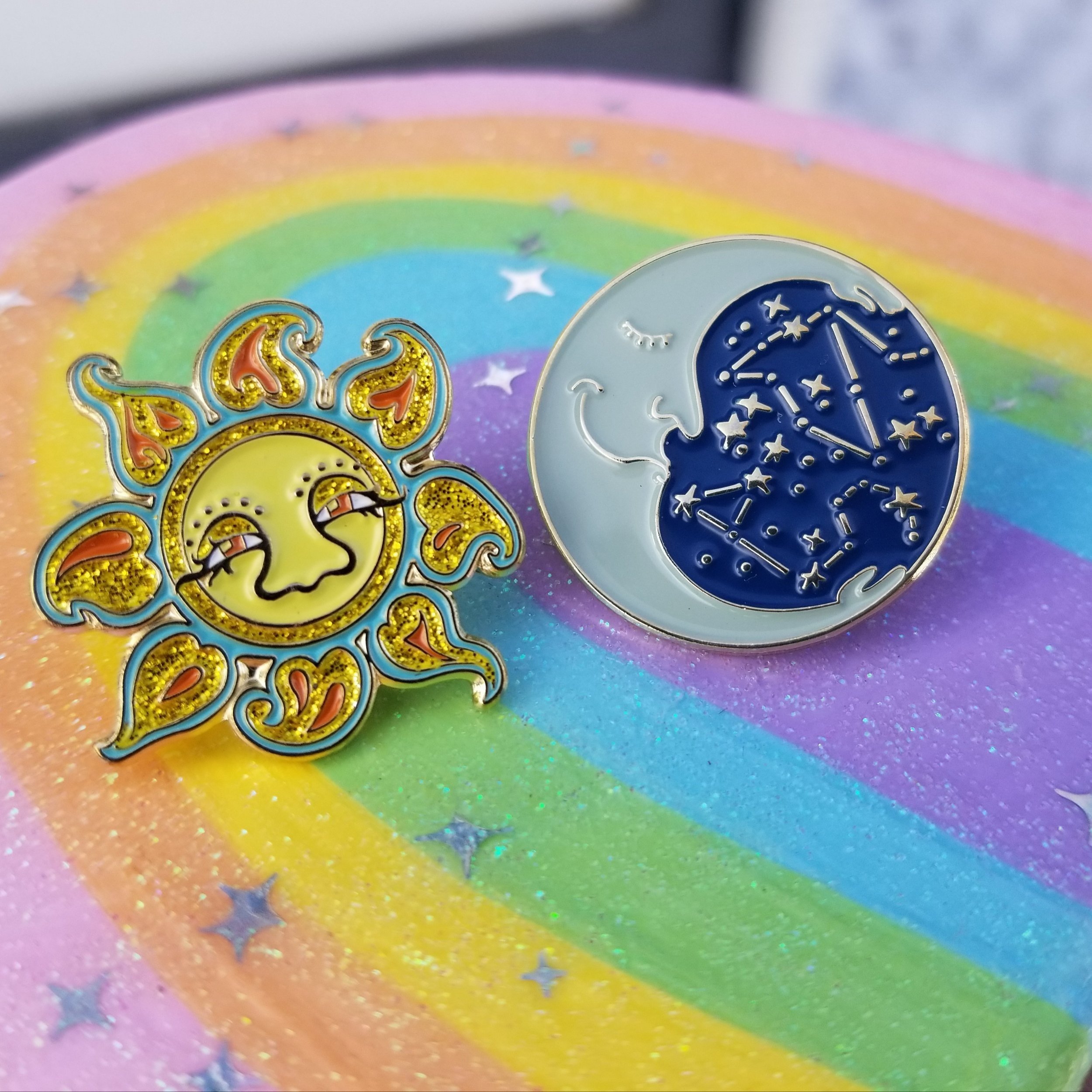 Sun and Moon Enamel Pin Set