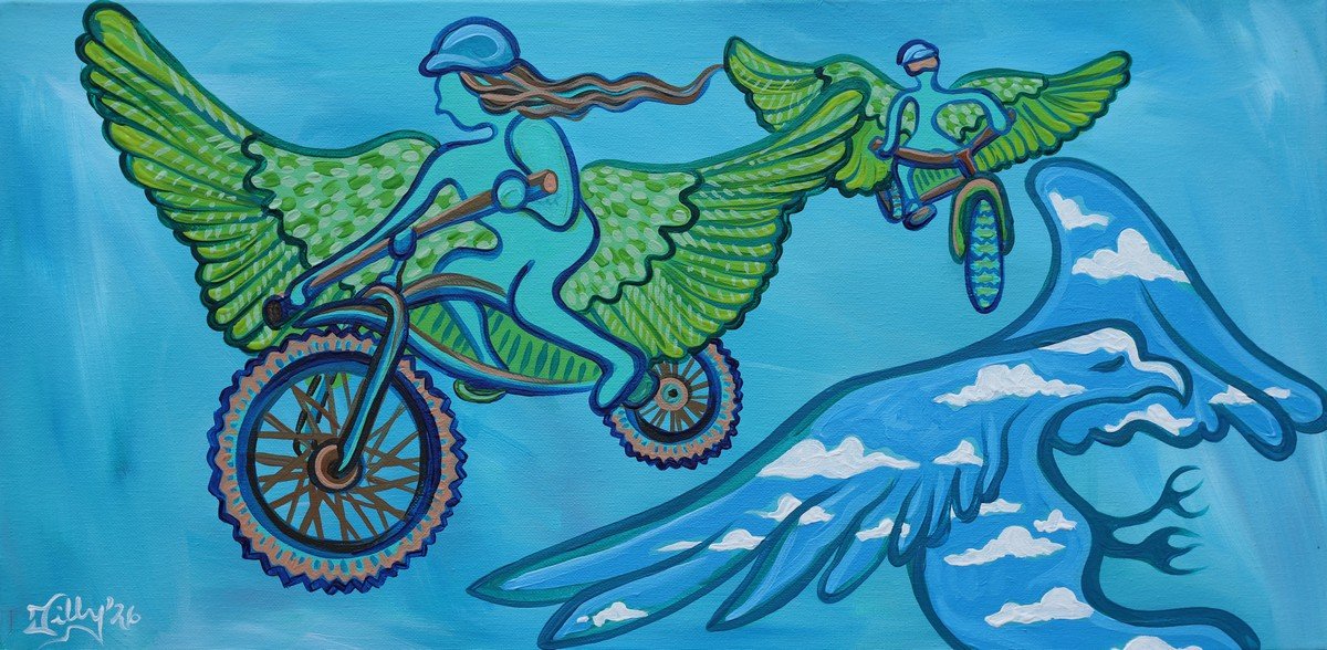 Flying Bikers | Original Painting