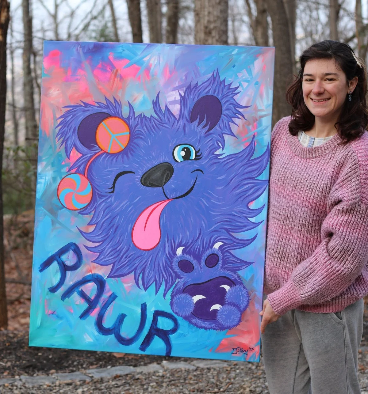 Hippy Teddy | Original Painting