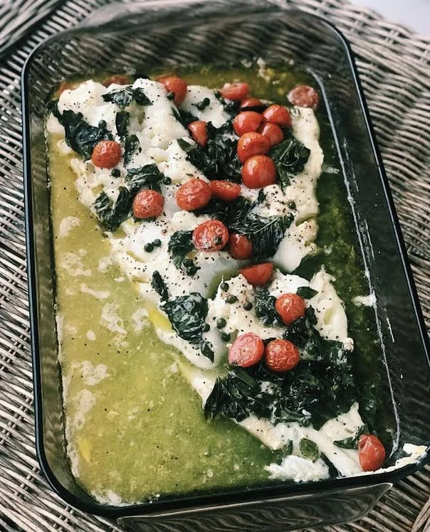 Baked Cod with Fresh Tomatoes & Basil