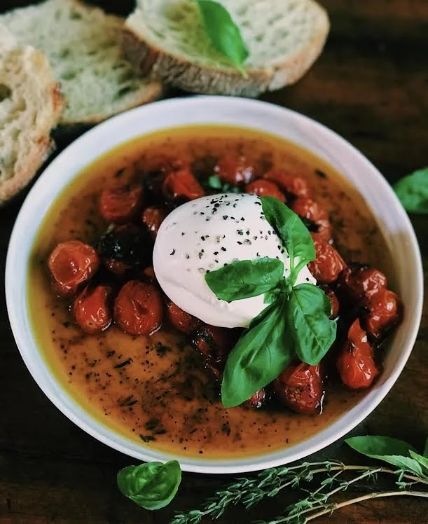 Burrata with Oven Roasted Tomatoes
