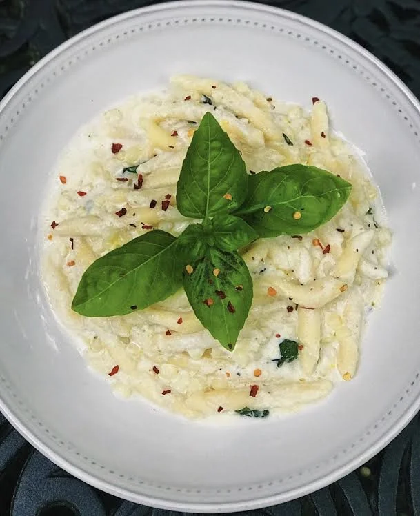 Corn, Basil, & Brie Pasta
