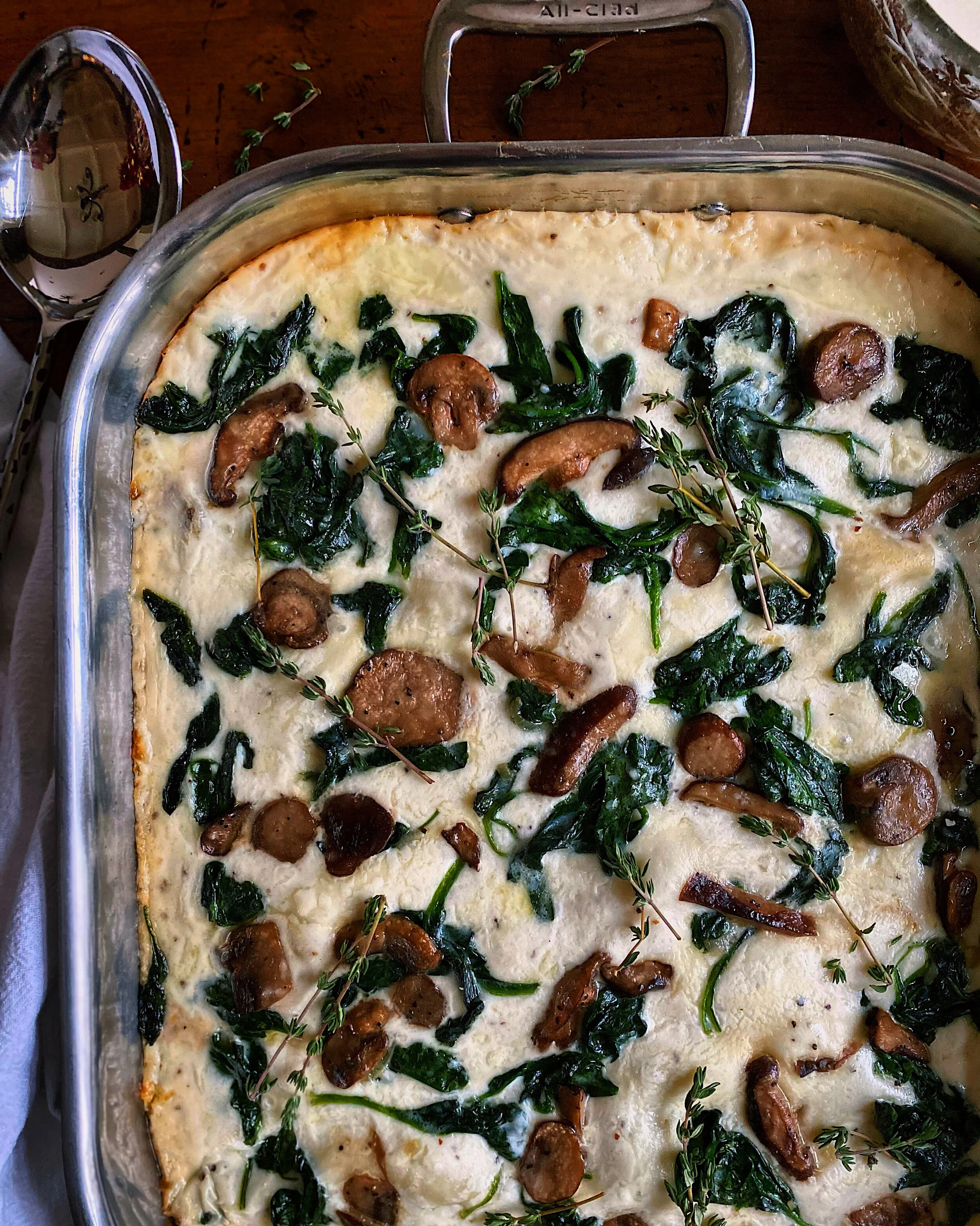 Spinach &amp; Mushroom White Lasagna