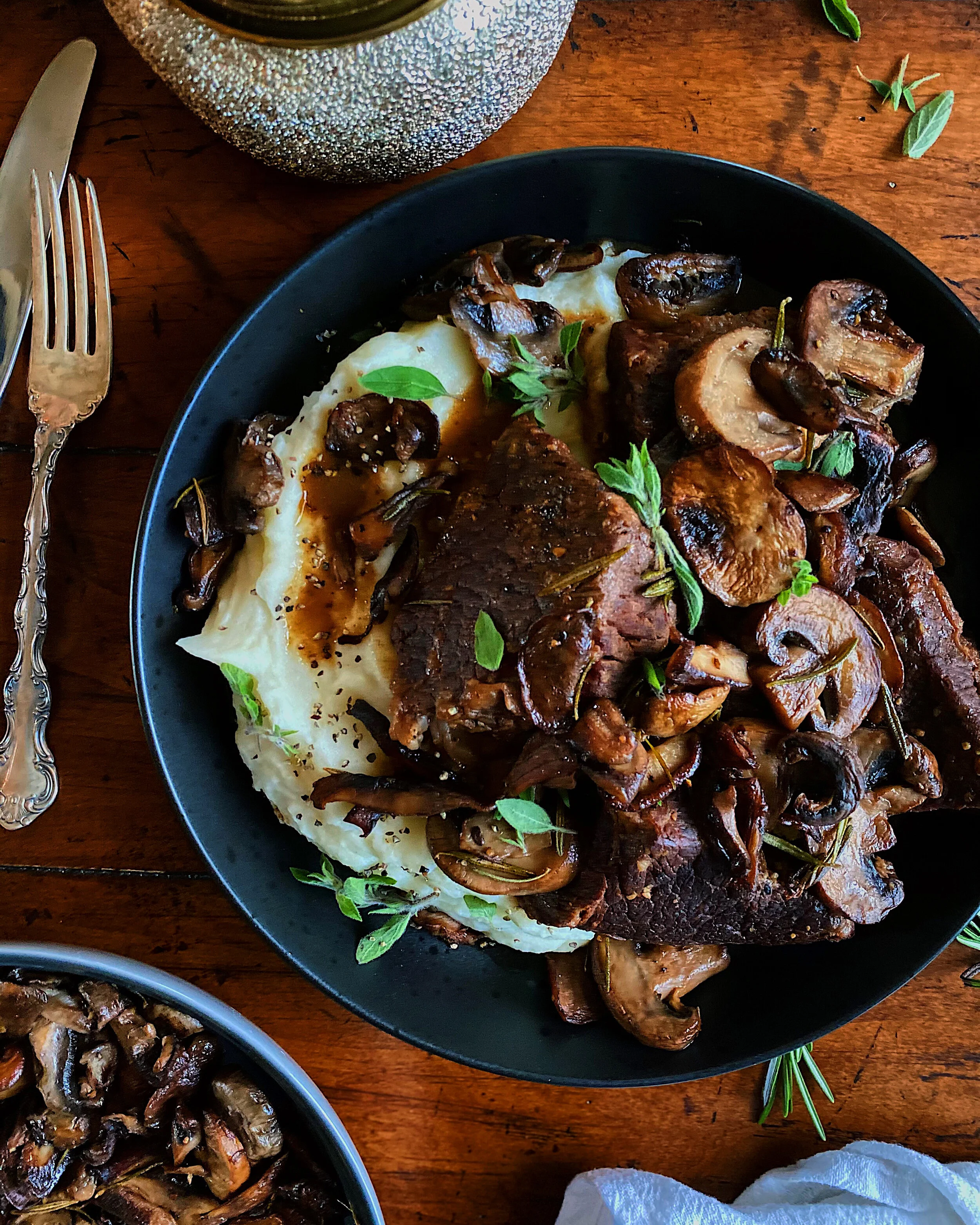 Braised Short Ribs with Caramelized Mushrooms