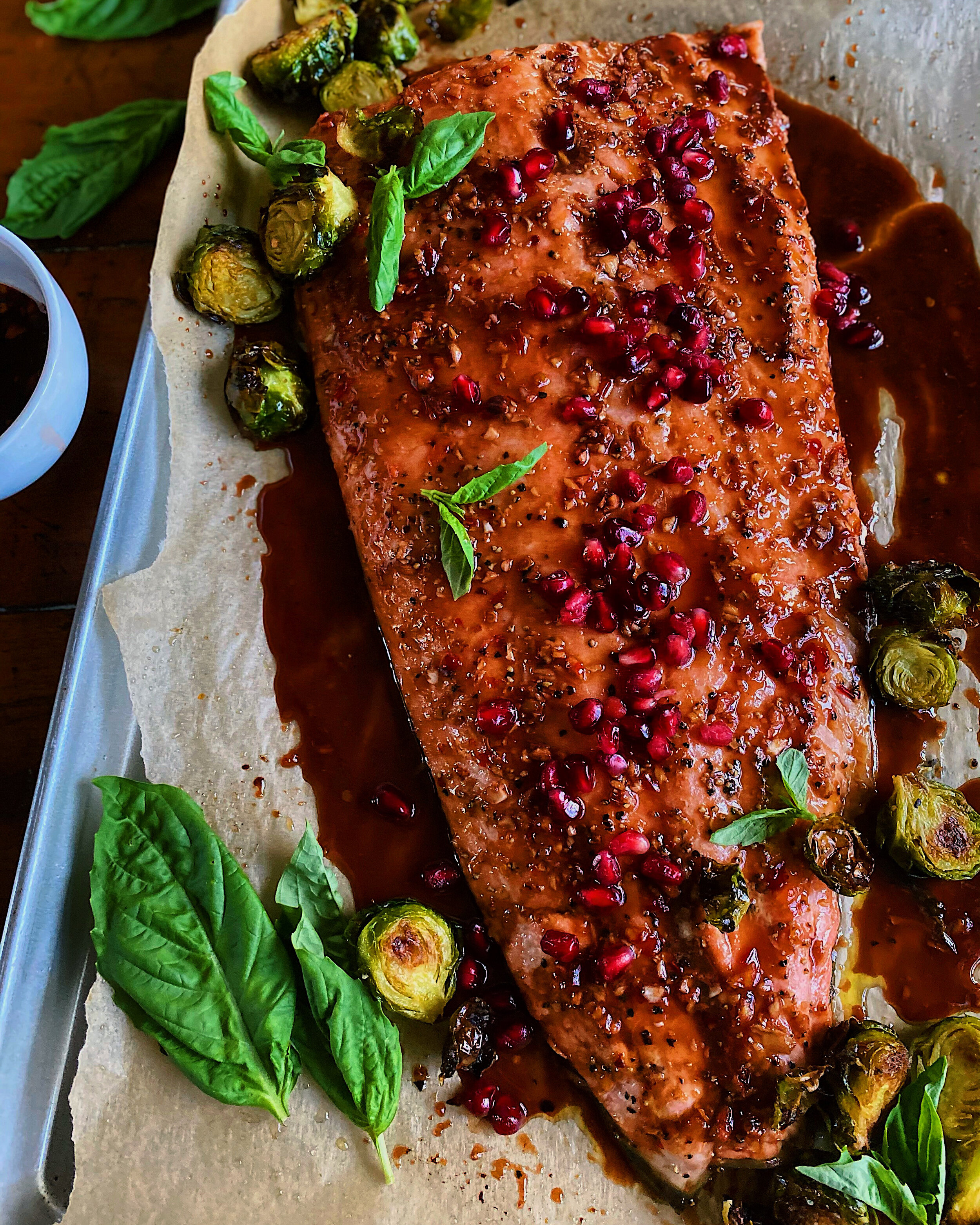 Honey Pomegranate Glazed Salmon