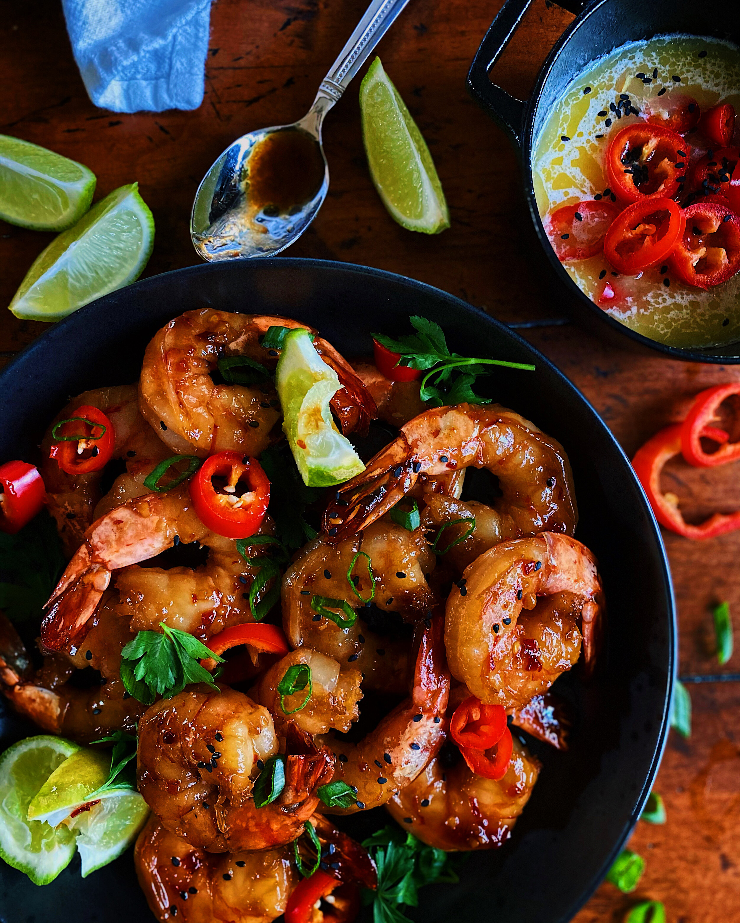 Asian Style Honey Chili Glazed Shrimp