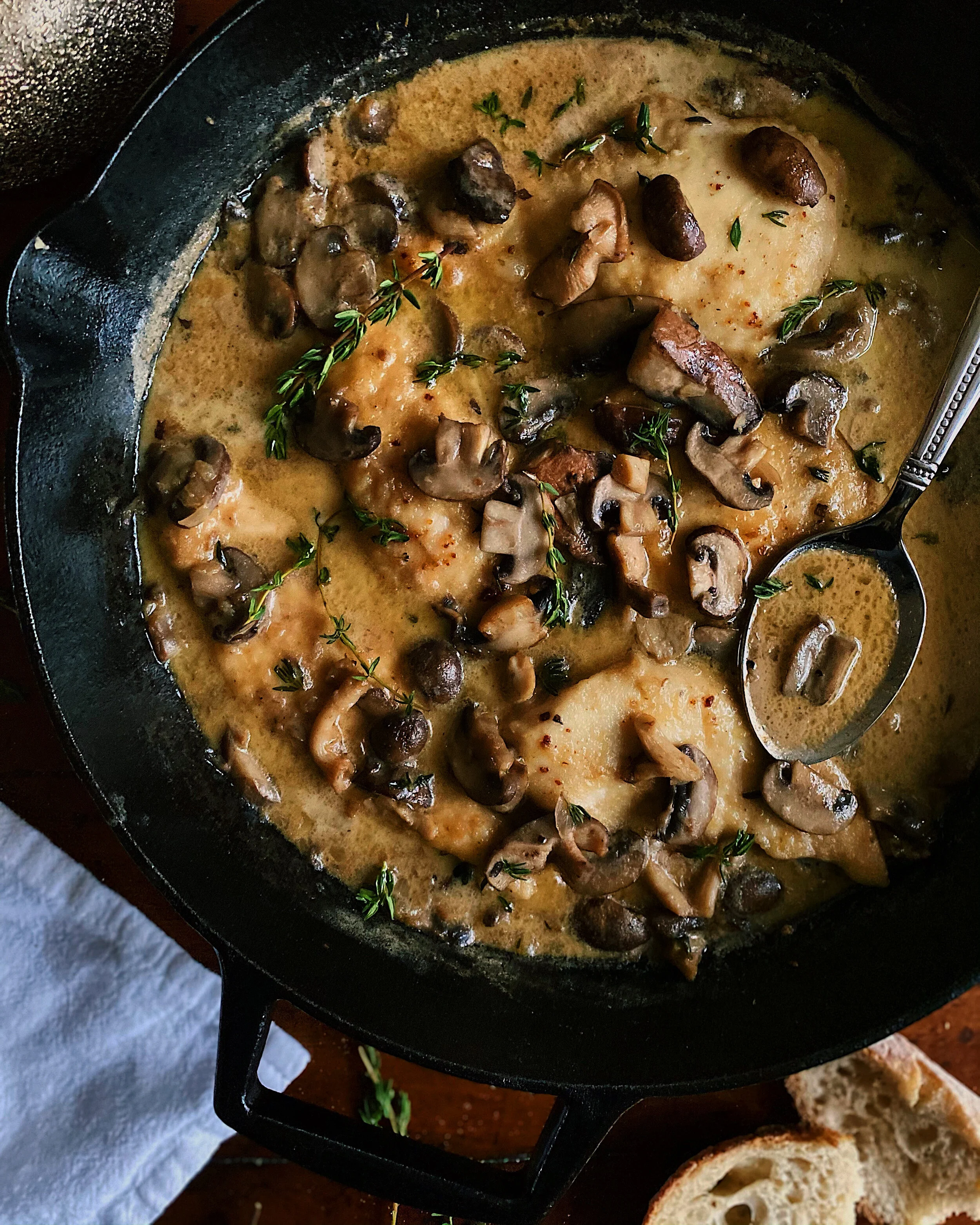Creamy Chicken &amp; Herby Mushroom Marsala