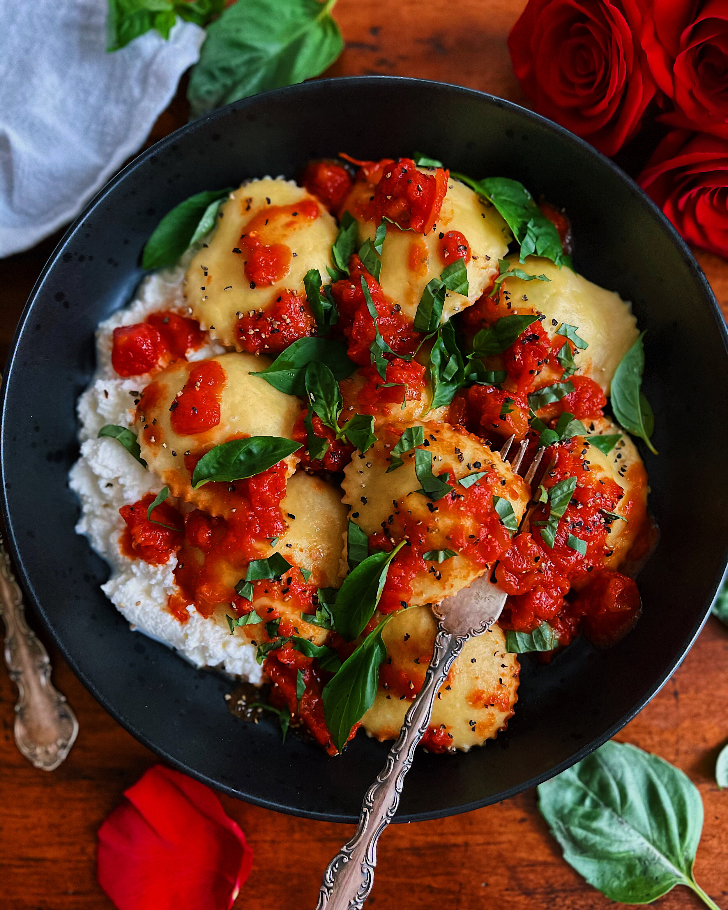 Homemade Ricotta Ravioli Hearts