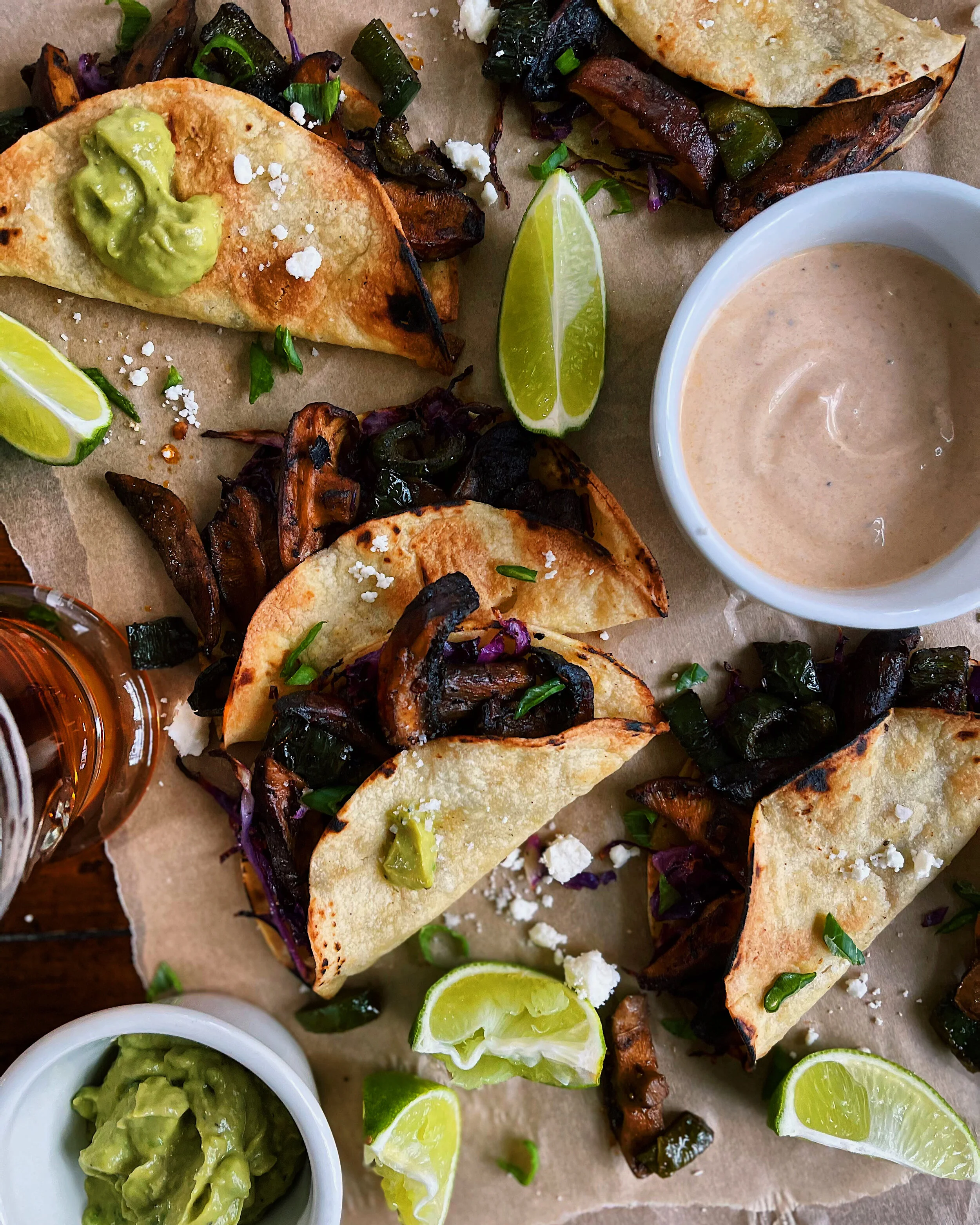 Crispy Chipotle Poblano Mushroom Tacos